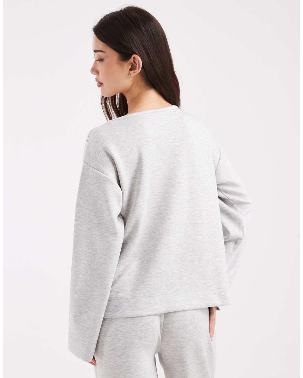 Vero Moda White Soft Jersey Boat Neck Sweatshirt Co-ord