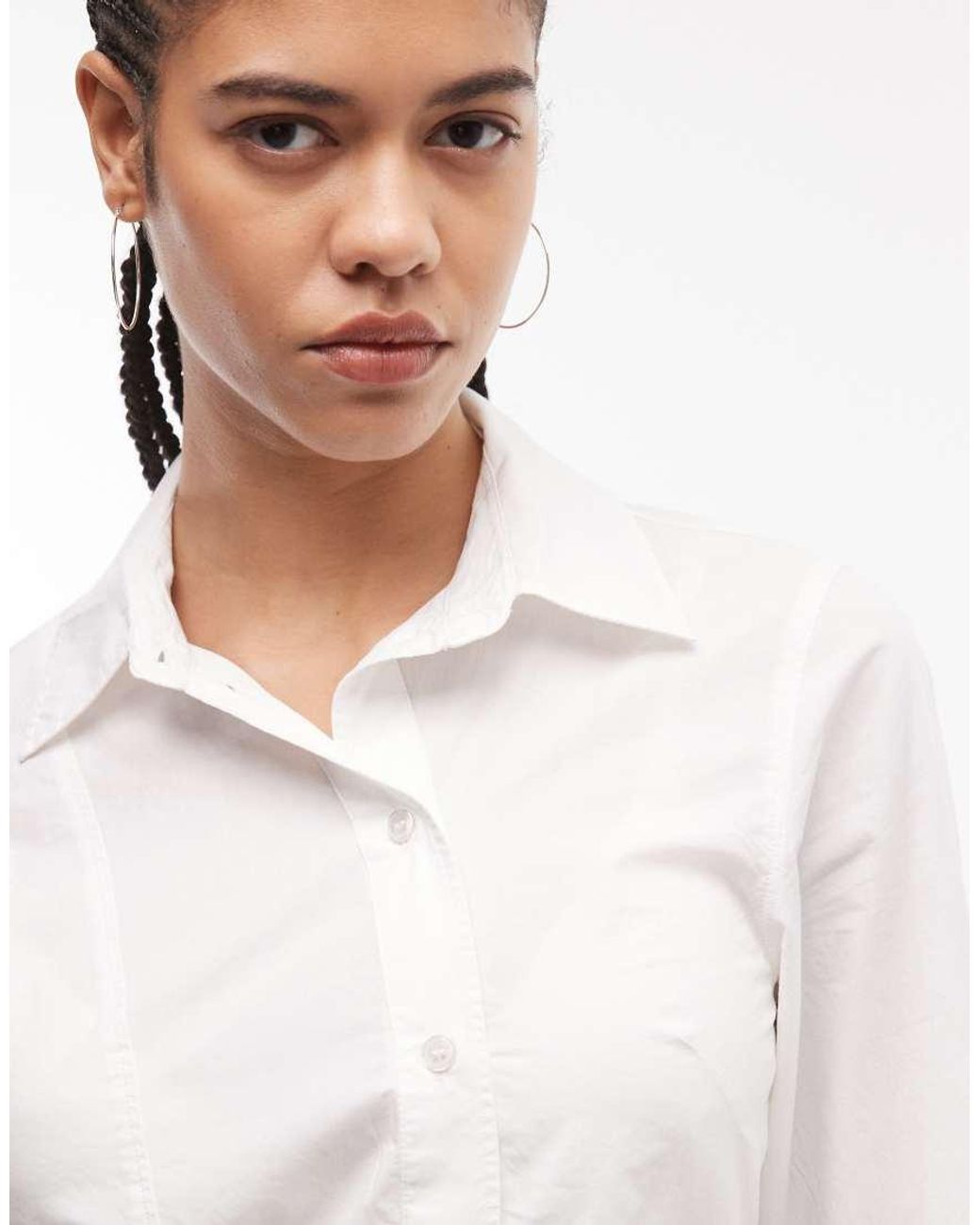 Weekday White Asymmetric Shirt With Slit Detail