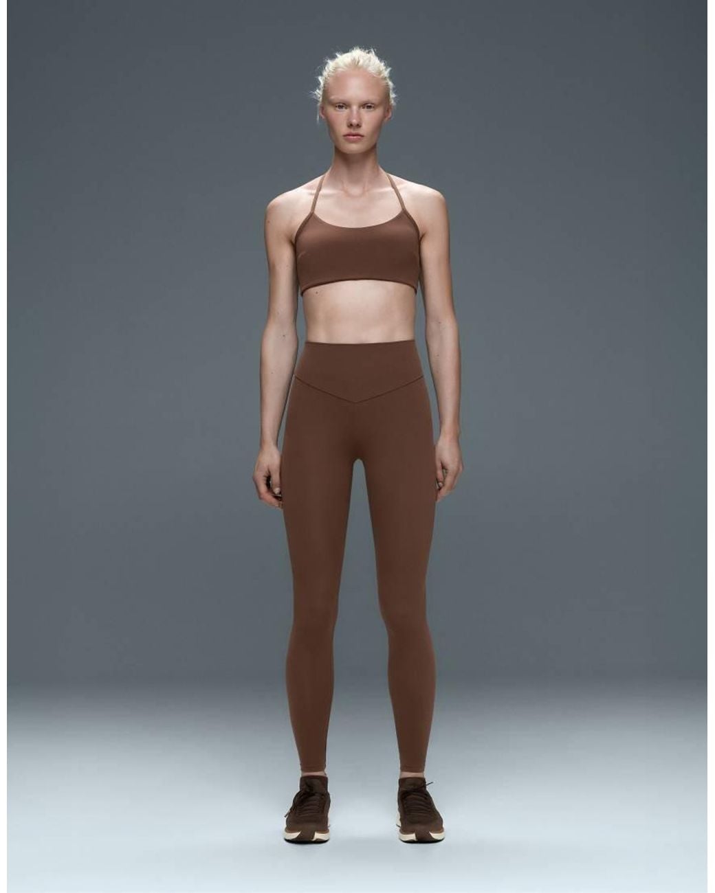 Oysho Brown Comfortlux High-Waisted Ankle-Length Leggings