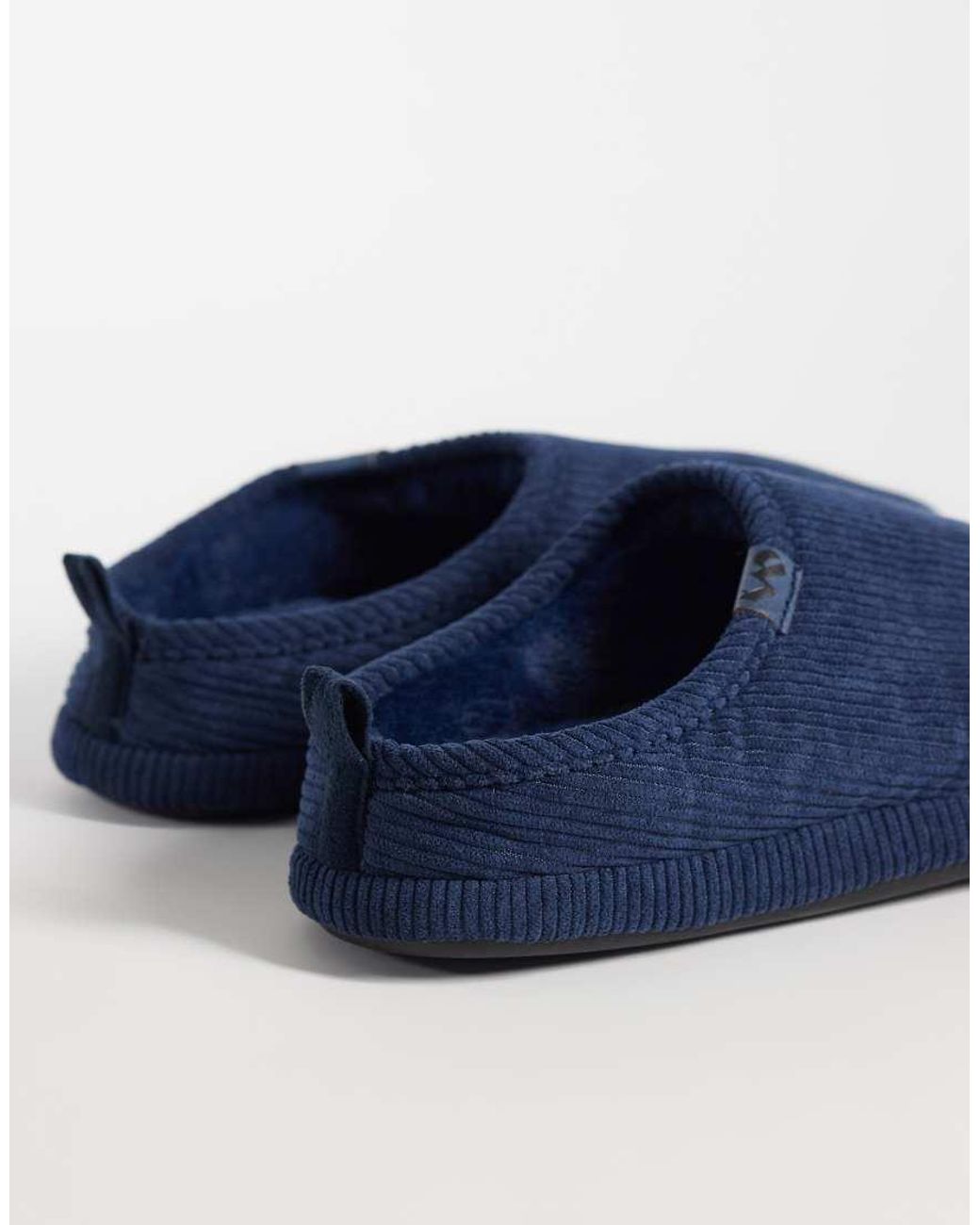 Threadbare Blue Cord Slippers for men