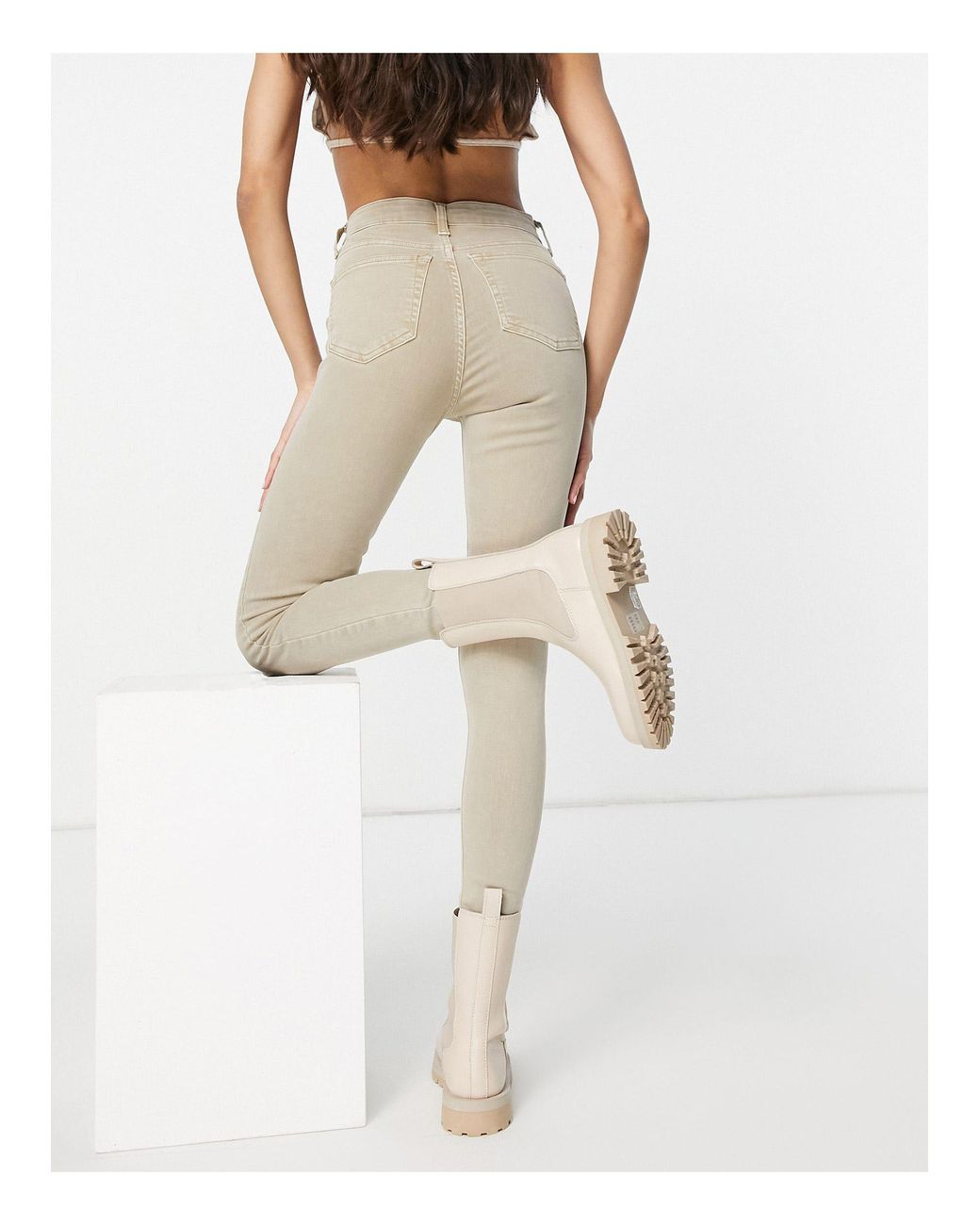 TOPSHOP Denim Jamie Jeans in Sand 1 