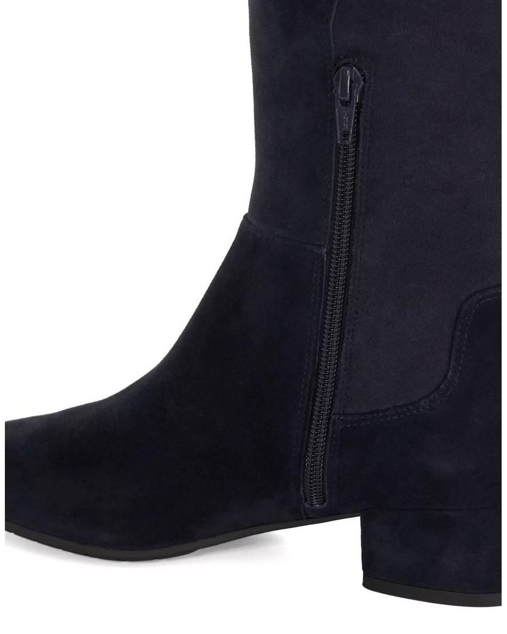 Dune Blue Wide Fit Tayla Suede Boots