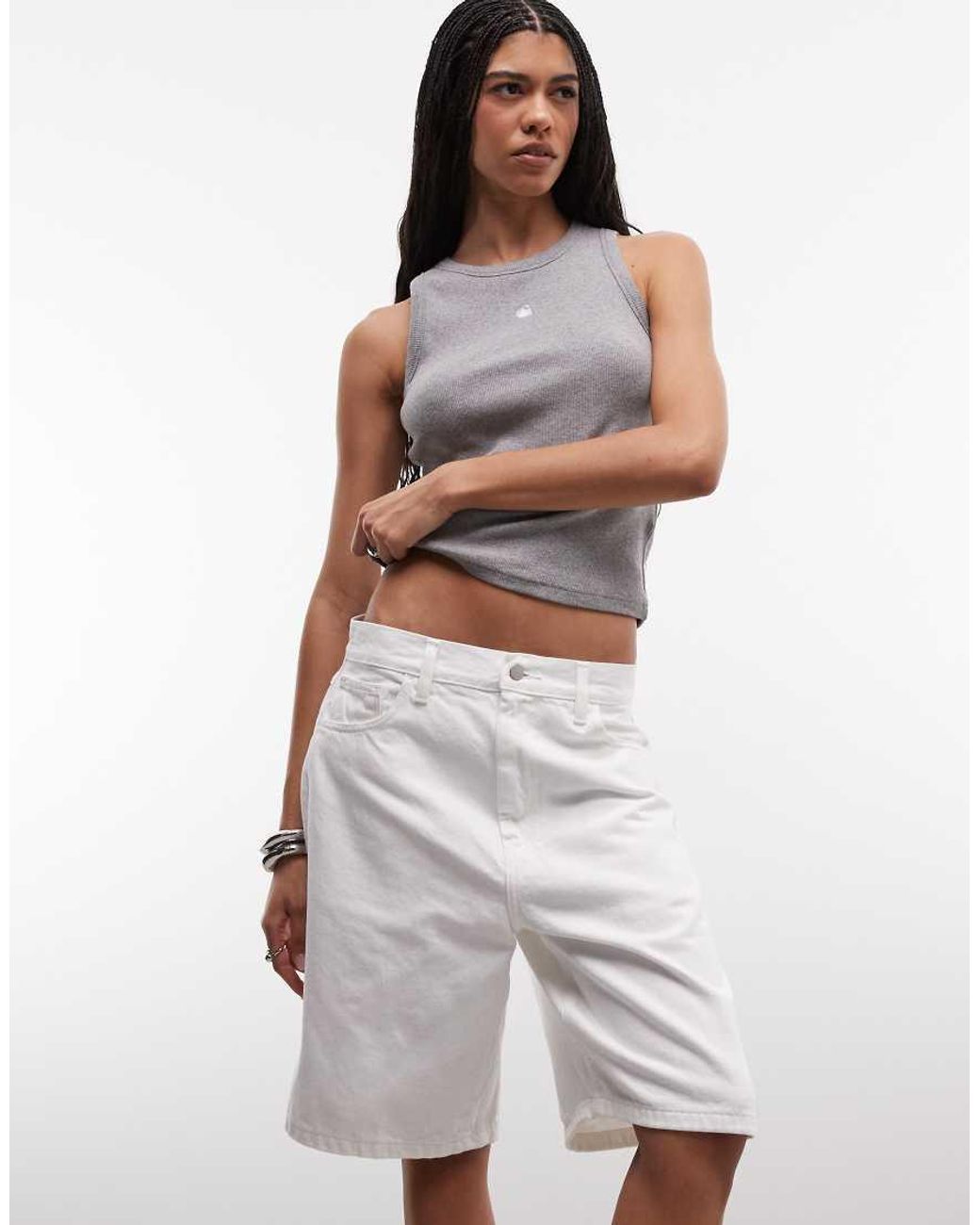 Pantalones Cortos Vaqueros Holgados Brandon En Carhartt de color White