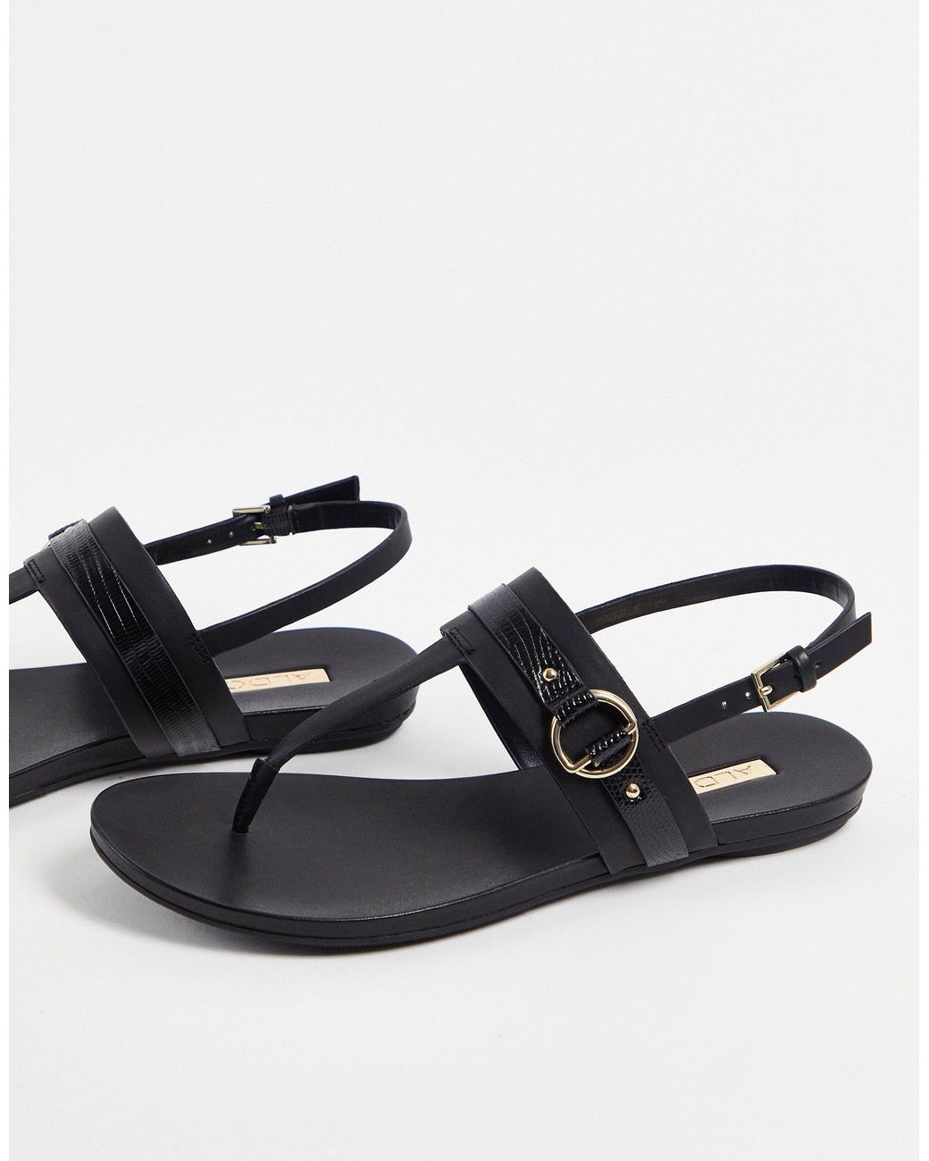 Aldo black and gold hotsell sandals