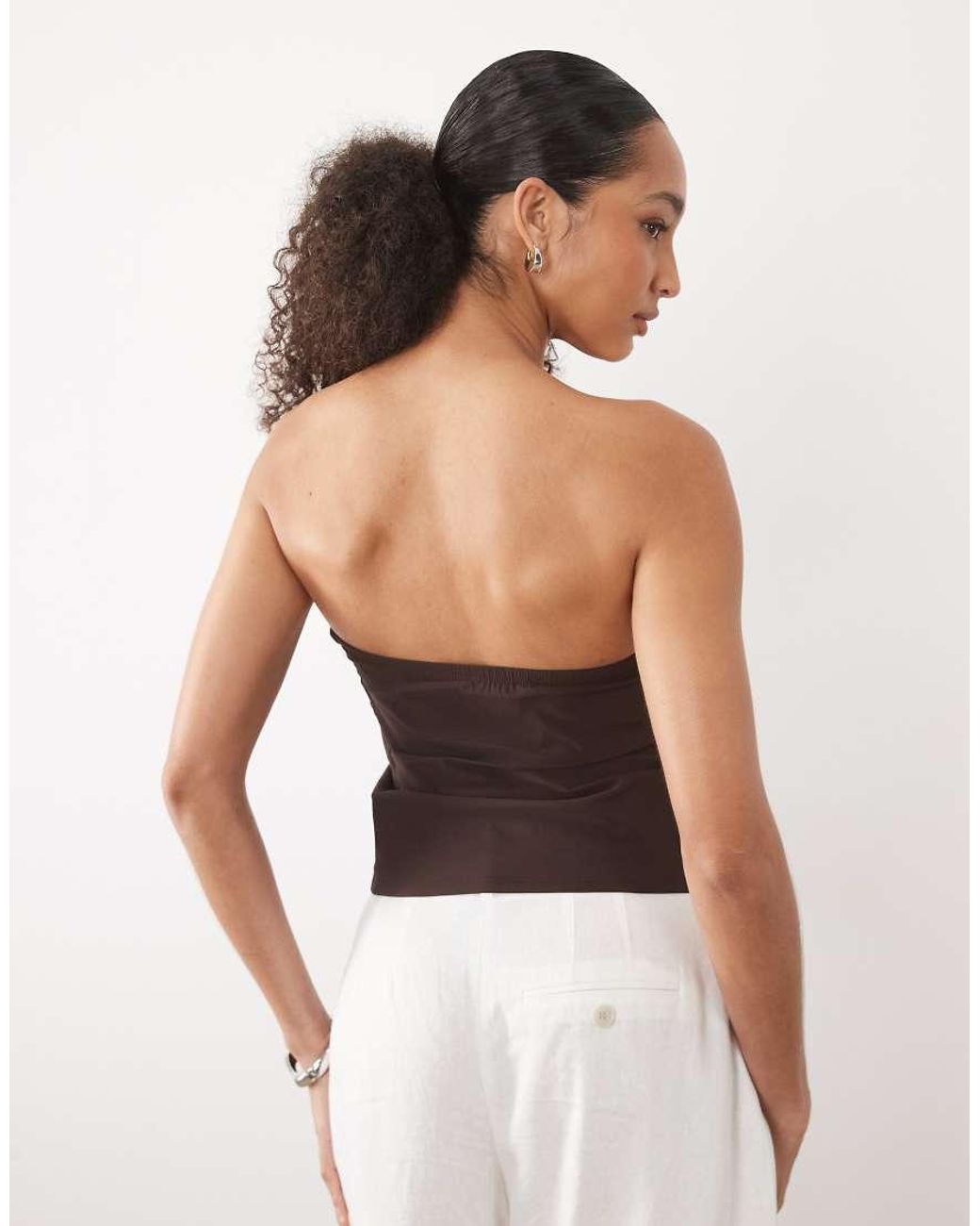 River Island Black Ruffle Detail Bandeau Top