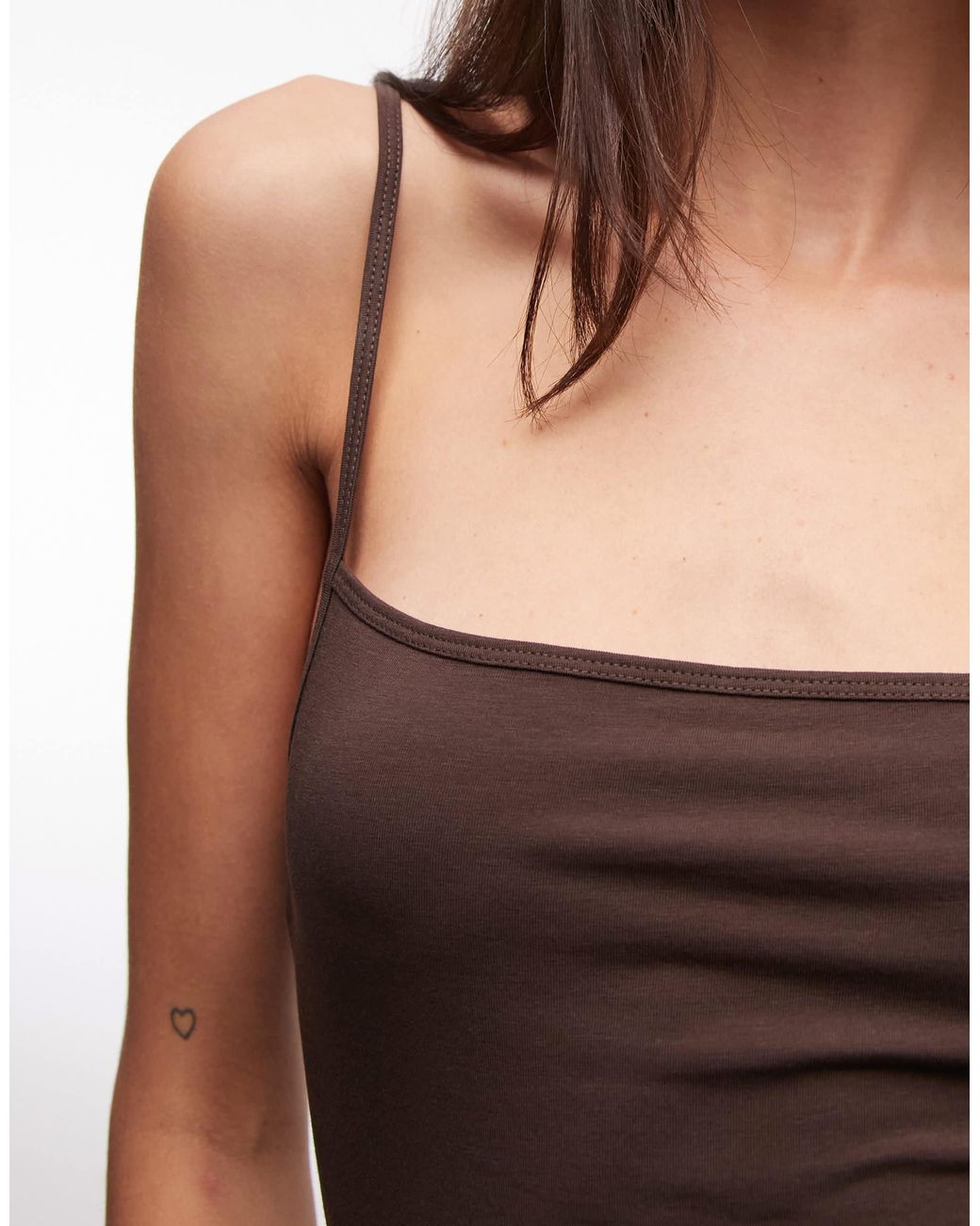 Monki 05913267 Monki Kelly Straight Strap Singlet in Black | Lyst