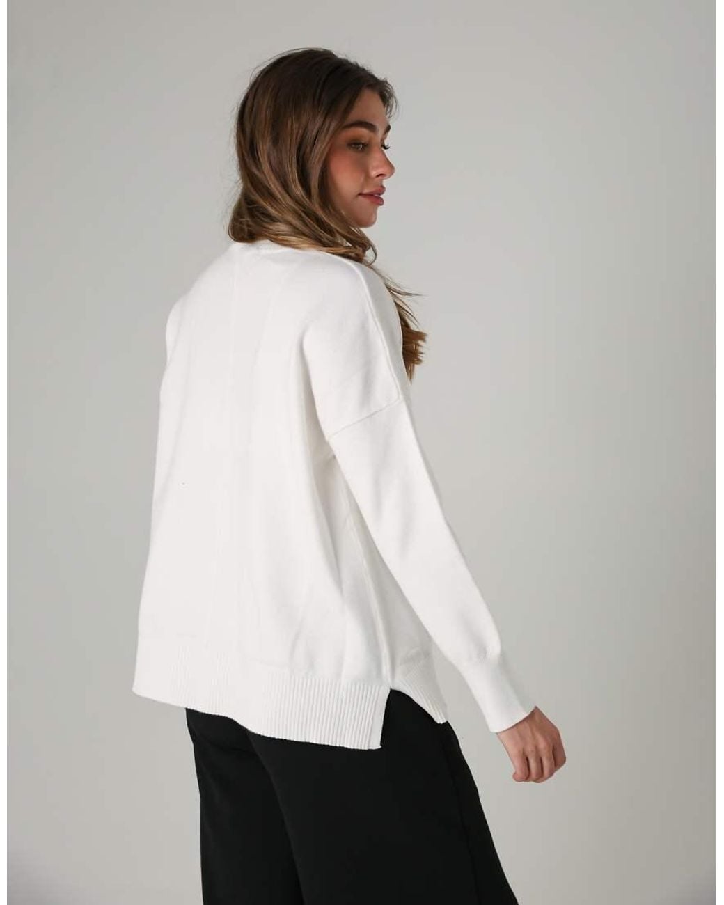 French Connection White High Neck Cosy Long Sleeve Jumper