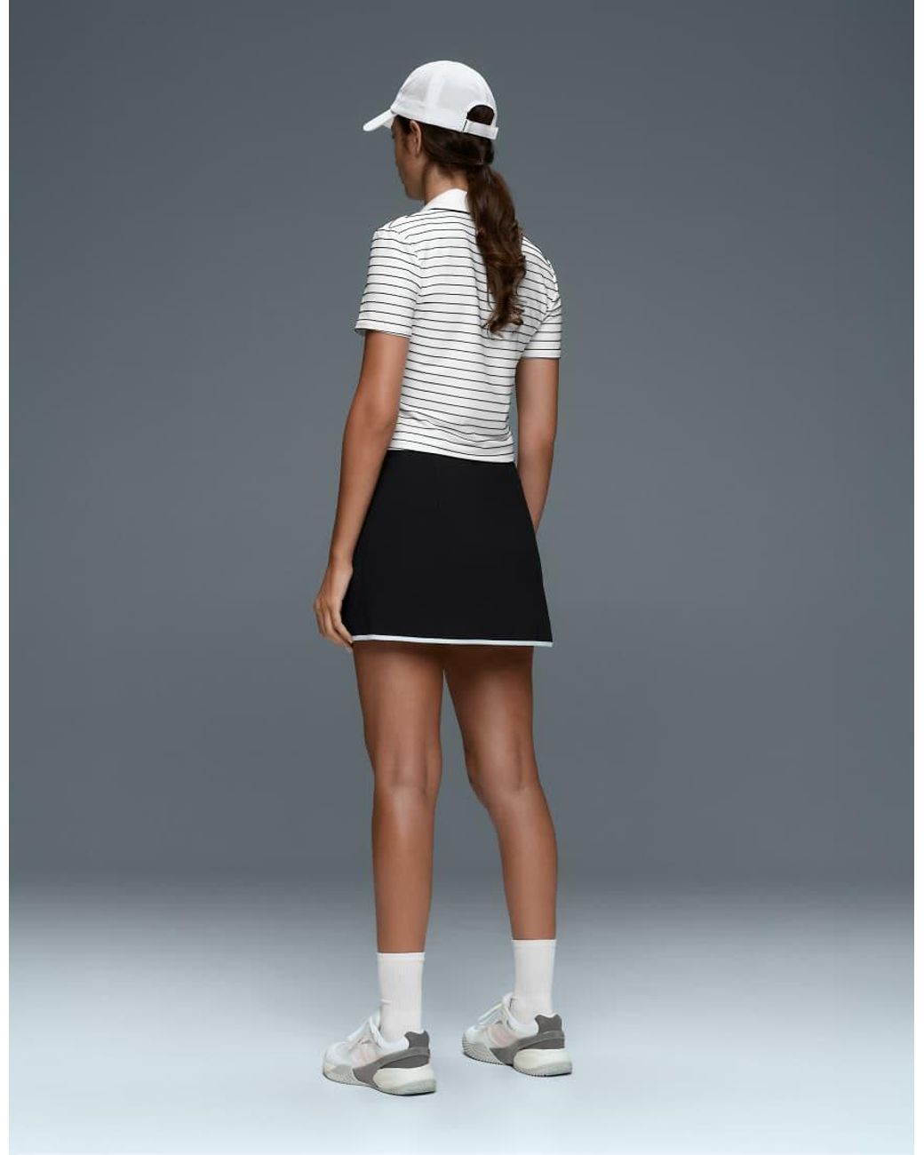 Oysho White Striped Comfortlux Short-Sleeved Polo Shirt