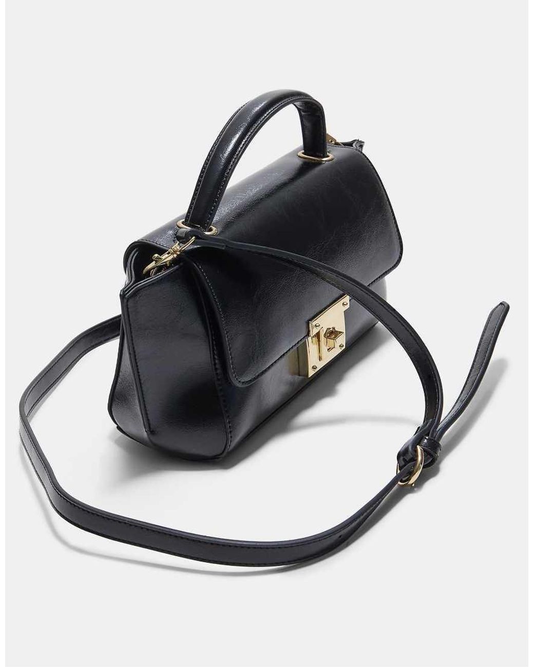 Stradivarius Black Crossbody Bag With Flap Closure