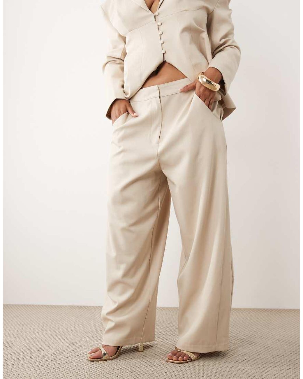 ASOS Natural Curve Co-ord Tailored Trousers