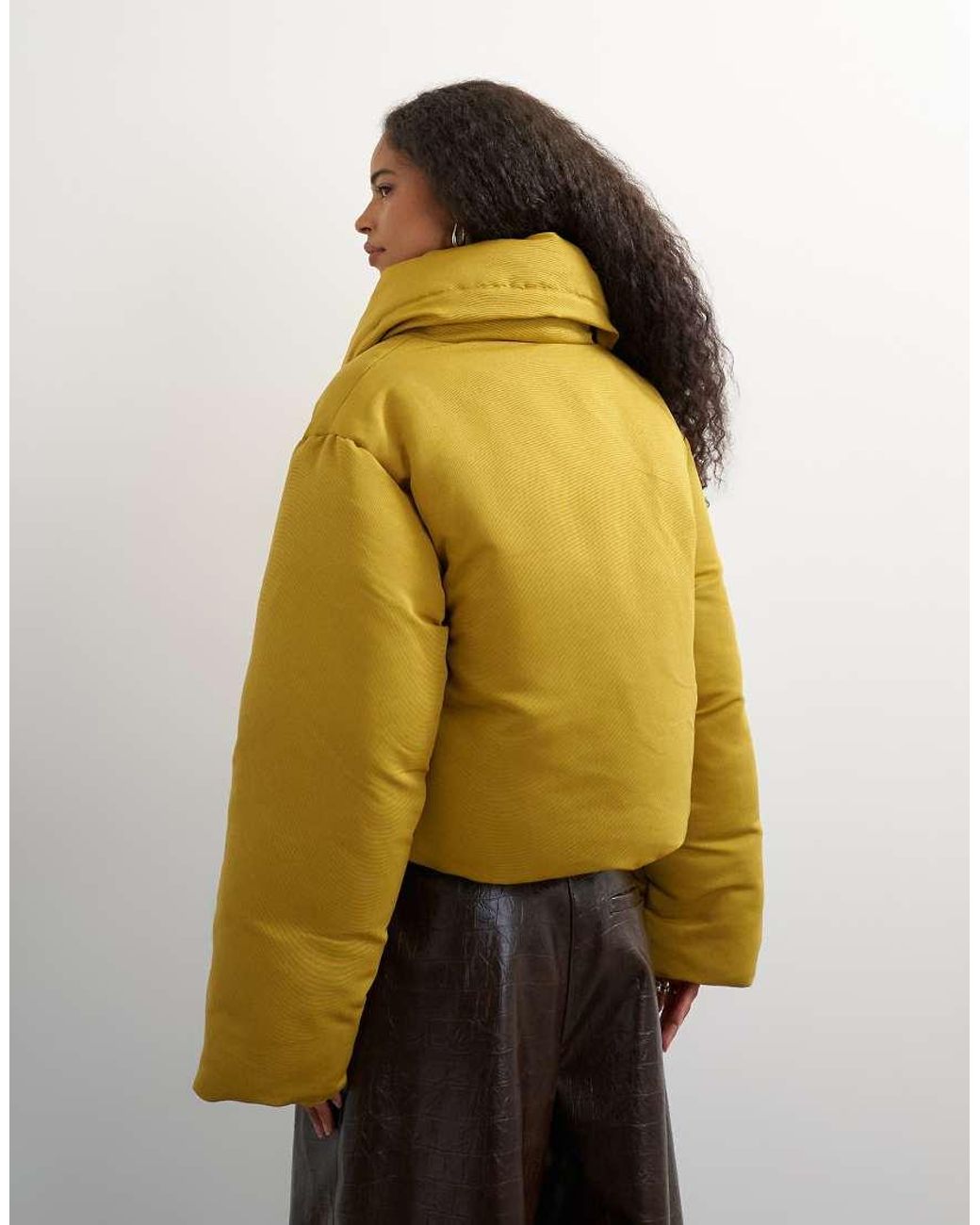 TOPSHOP Yellow Pillow Puffer Jacket