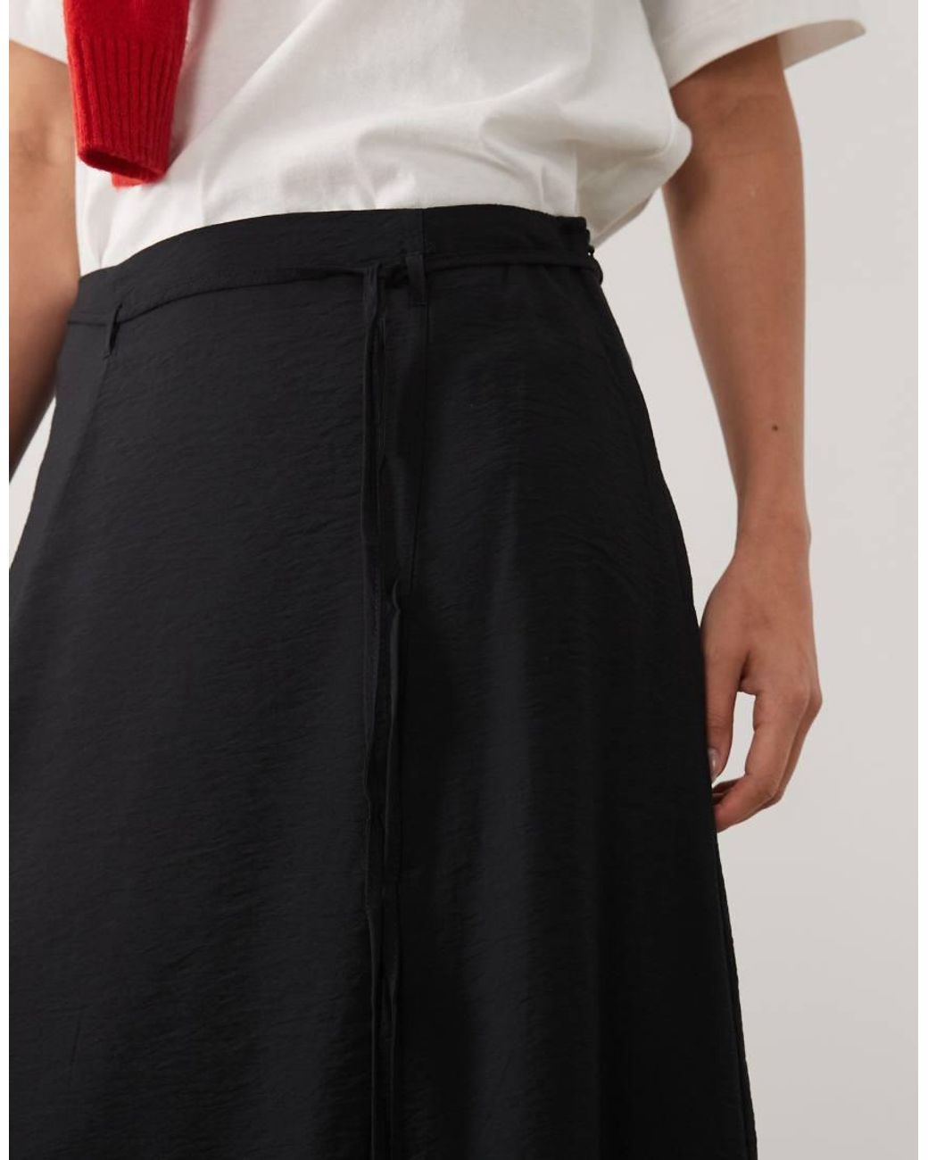 Mango White Teen Belted Maxi Skirt