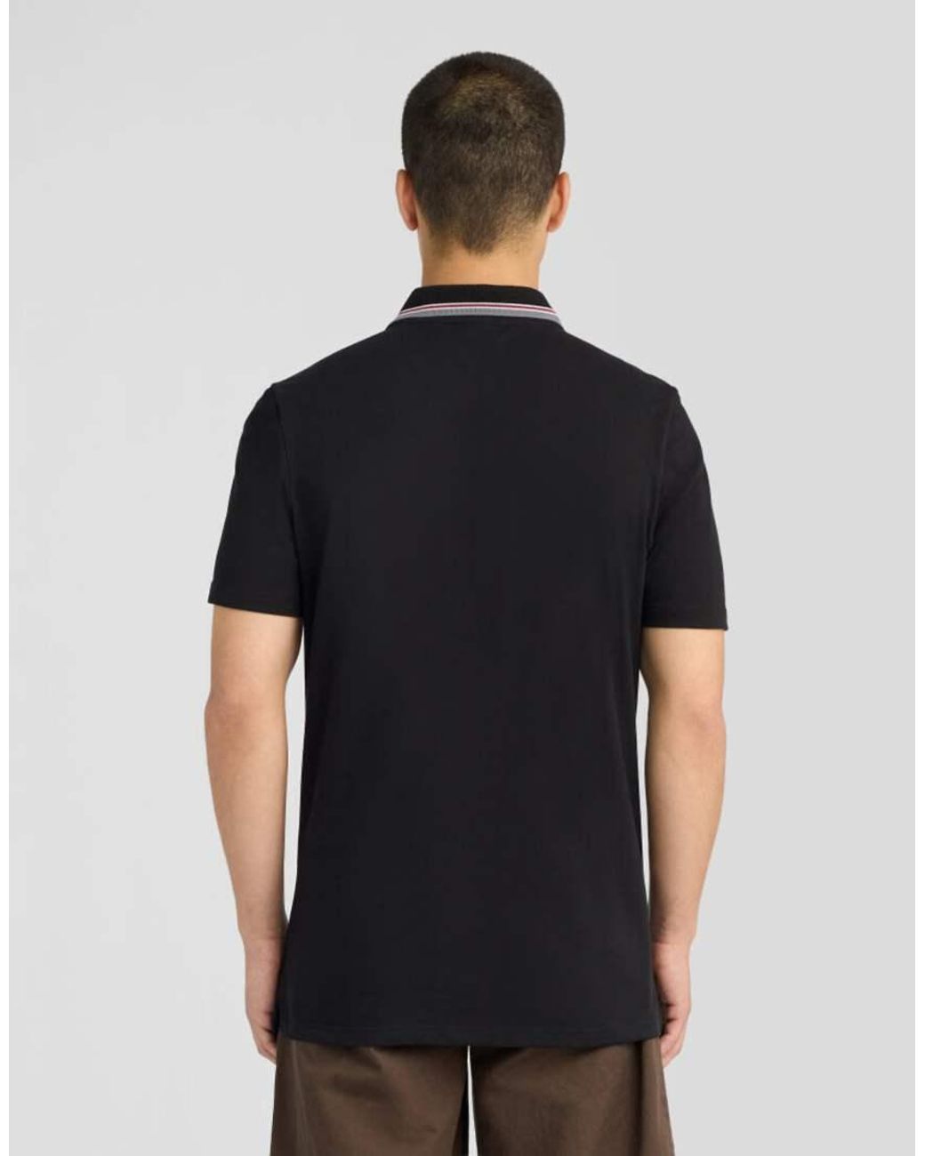 Lyle & Scott Black Ss Polo Shirts Tipped Track Polo Shirt for men
