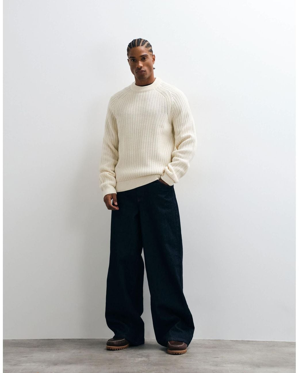 Pull en maille écru Collusion pour homme en coloris Natural