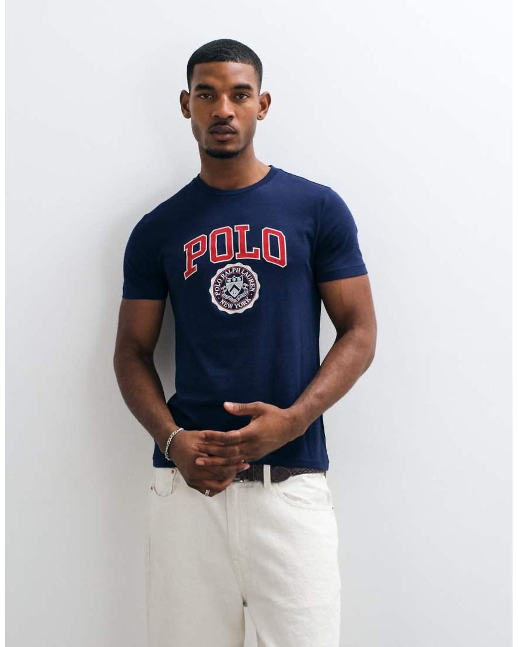 Polo Ralph Lauren Blue Heritage Varsity Print Slim Fit T-Shirt for men