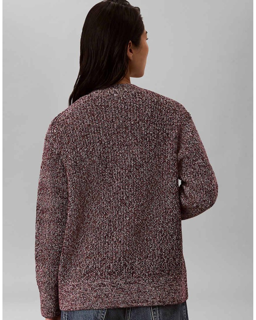 Calvin Klein Purple Relaxed Mouline Cardigan