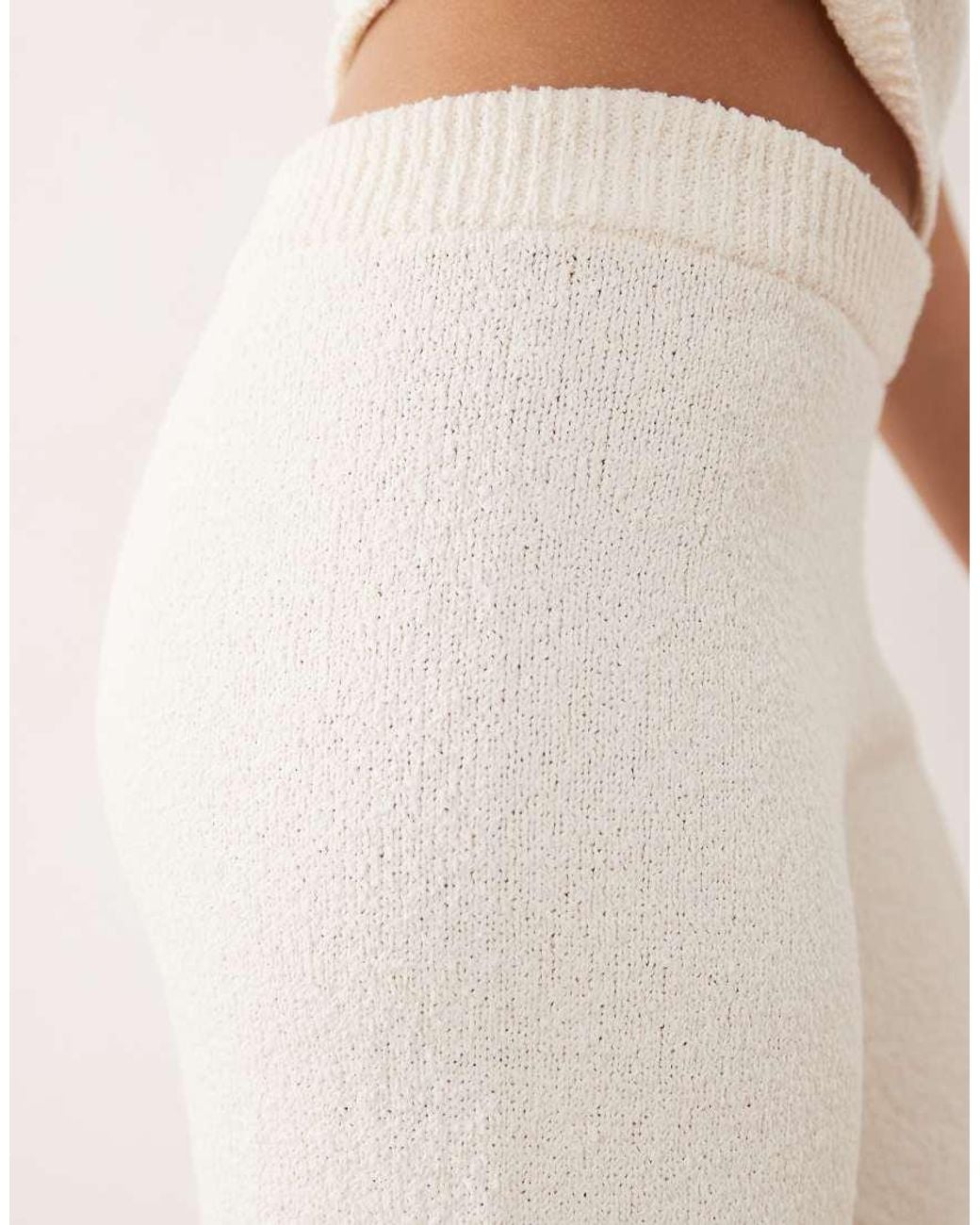 ASOS Natural Knitted Cotton Blend Boucle Trouser Co-Ord