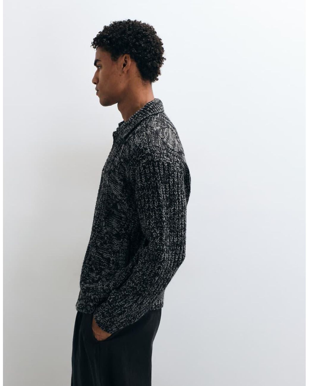 Obey Black Issar Button Up Cardigan for men