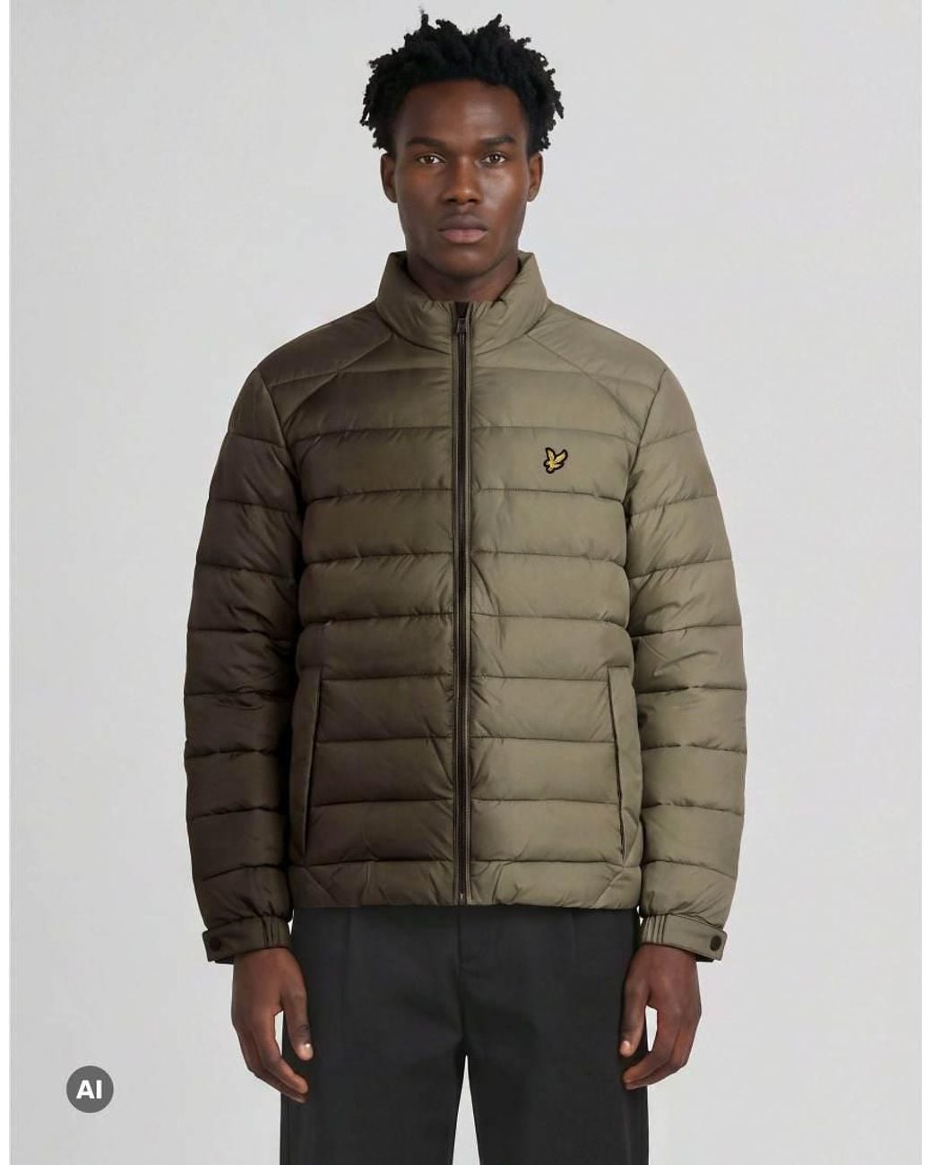 Lyle & Scott Brown Mid Jackets Heat Reactive Quilted Jacket for men