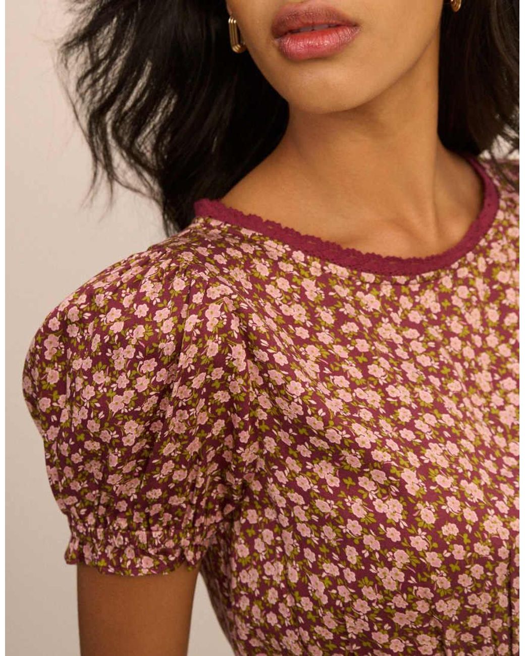 Nobody's Child Natural Floral Tie Dara Midi Dress