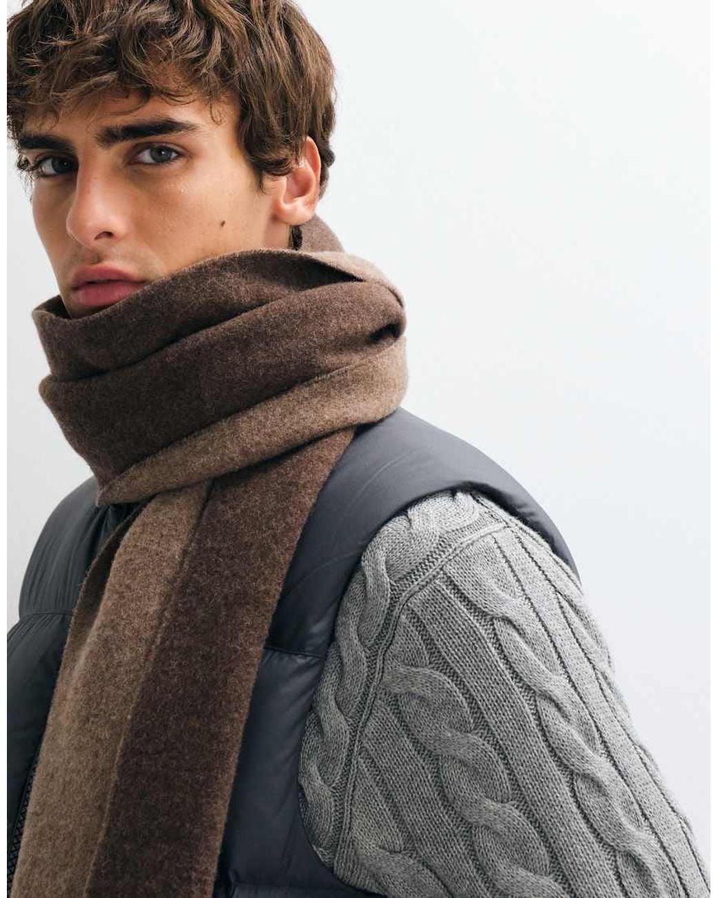 Polo Ralph Lauren Gray Classic Reversible Scarf With Logo for men