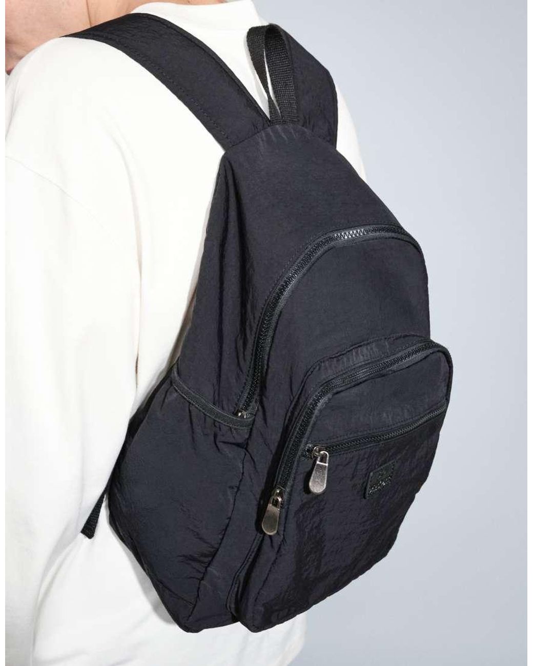 ASOS Black Relaxed Nylon Backpack for men