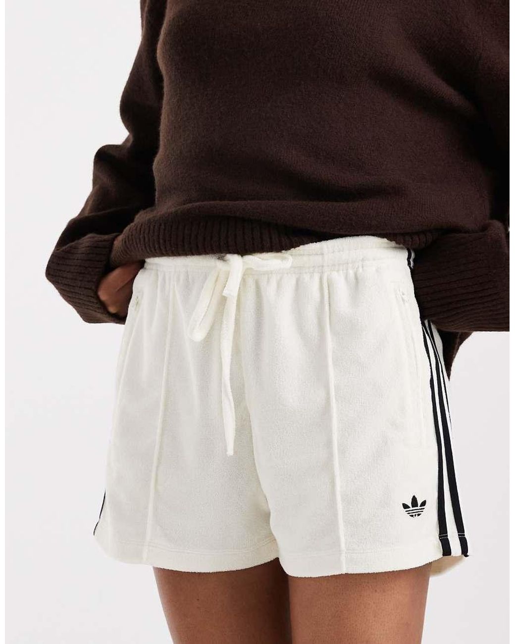 Adidas Originals White Terry Towel Firebird Shorts
