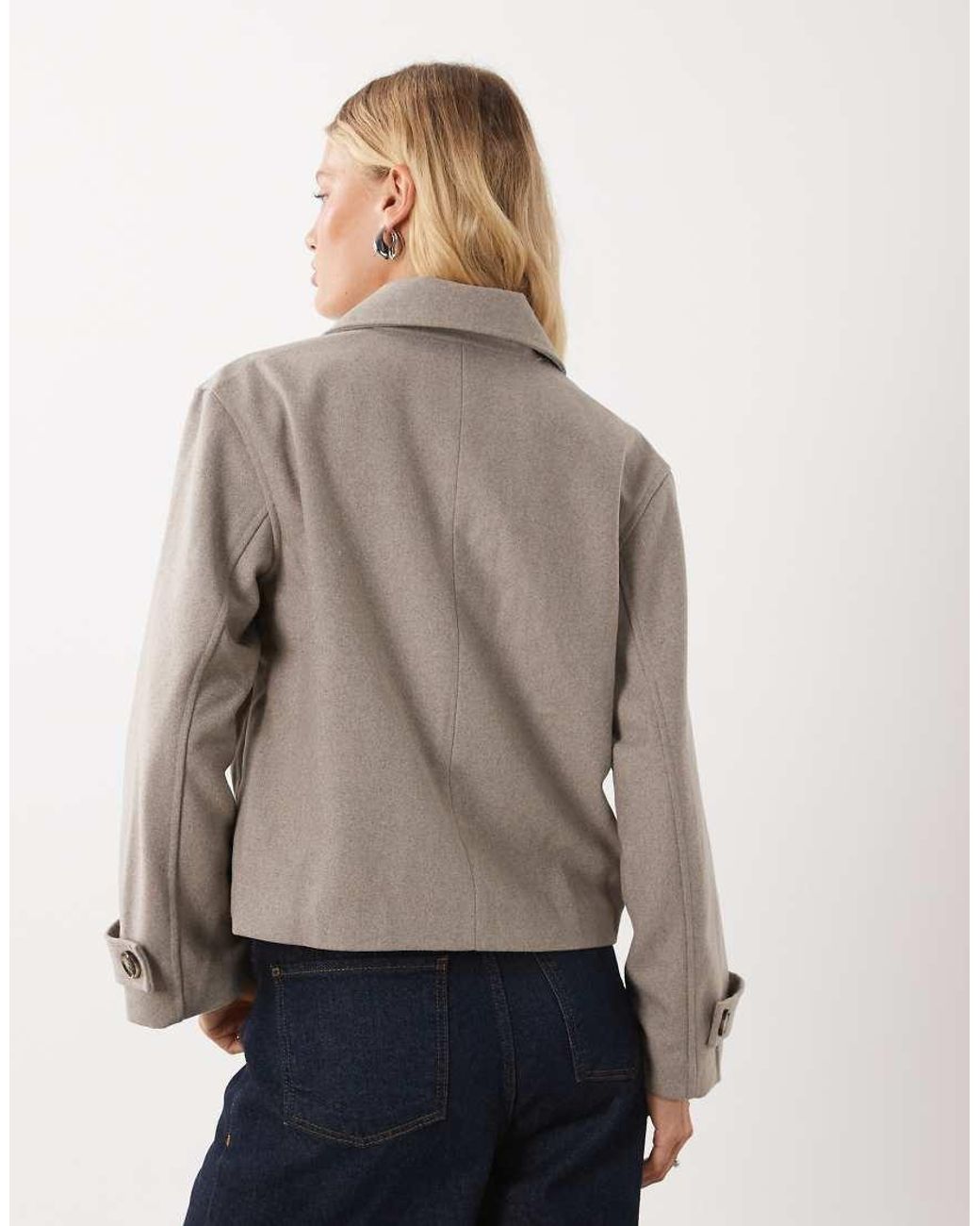 Mango Natural Teen Wool Mix Cropped Trench