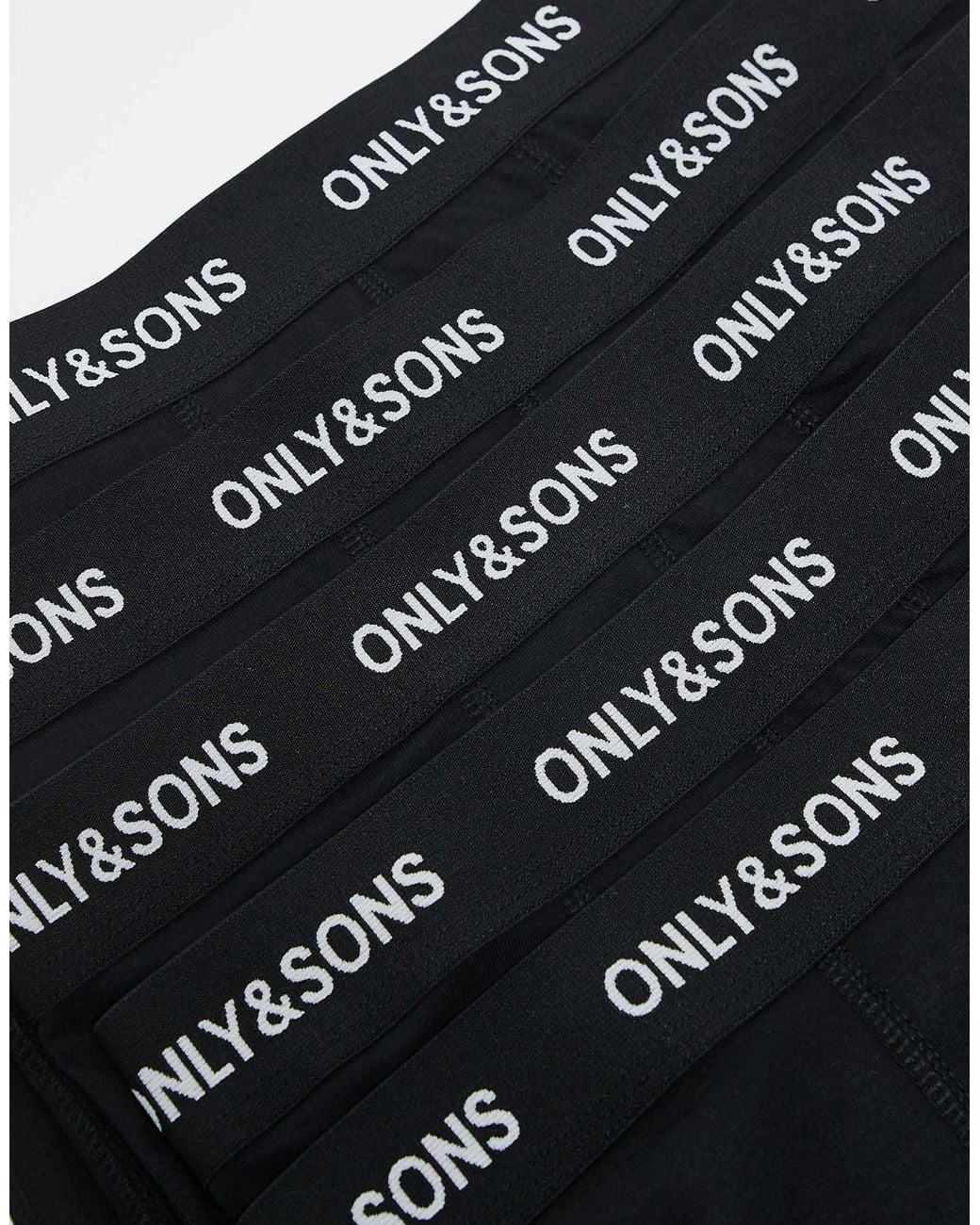 Only & Sons Black 5 Pack Trunks for men