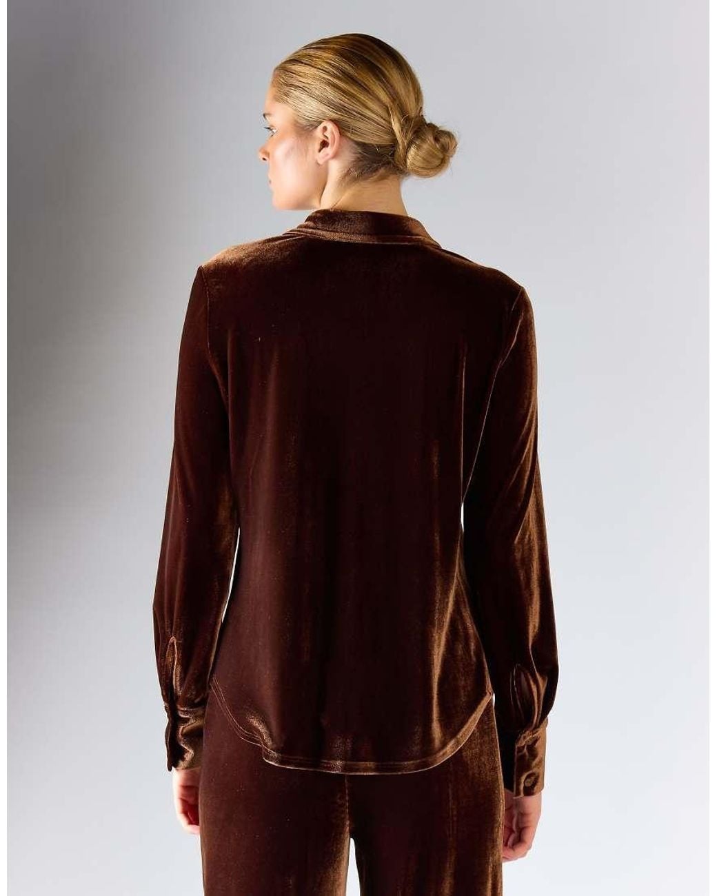 Glamorous Brown Long Sleeve Button-Down Shirt