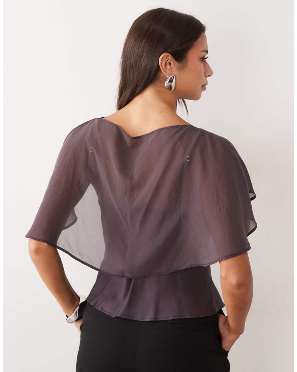 ASOS Purple Satin Cami Top With Cape