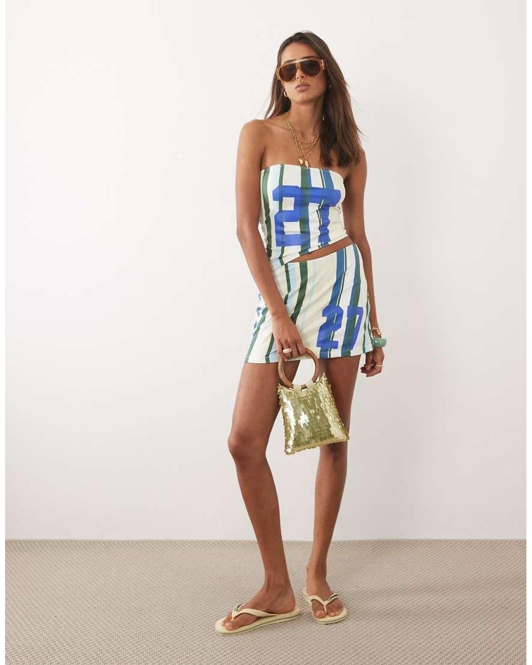 ASOS Blue Skort With Varsity Number