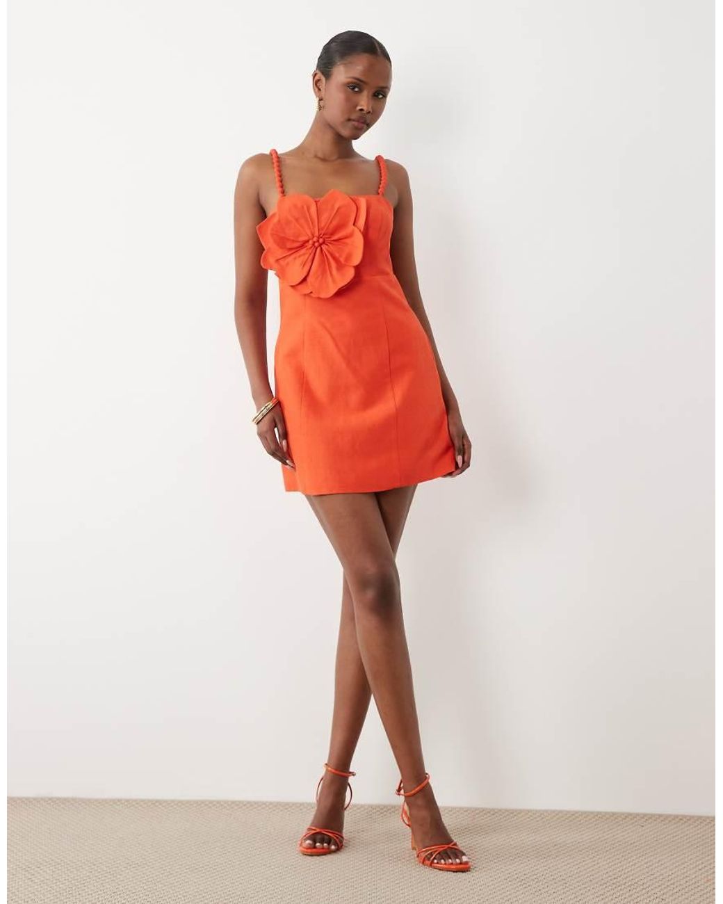 Forever New Red 3d Floral Mini Dress