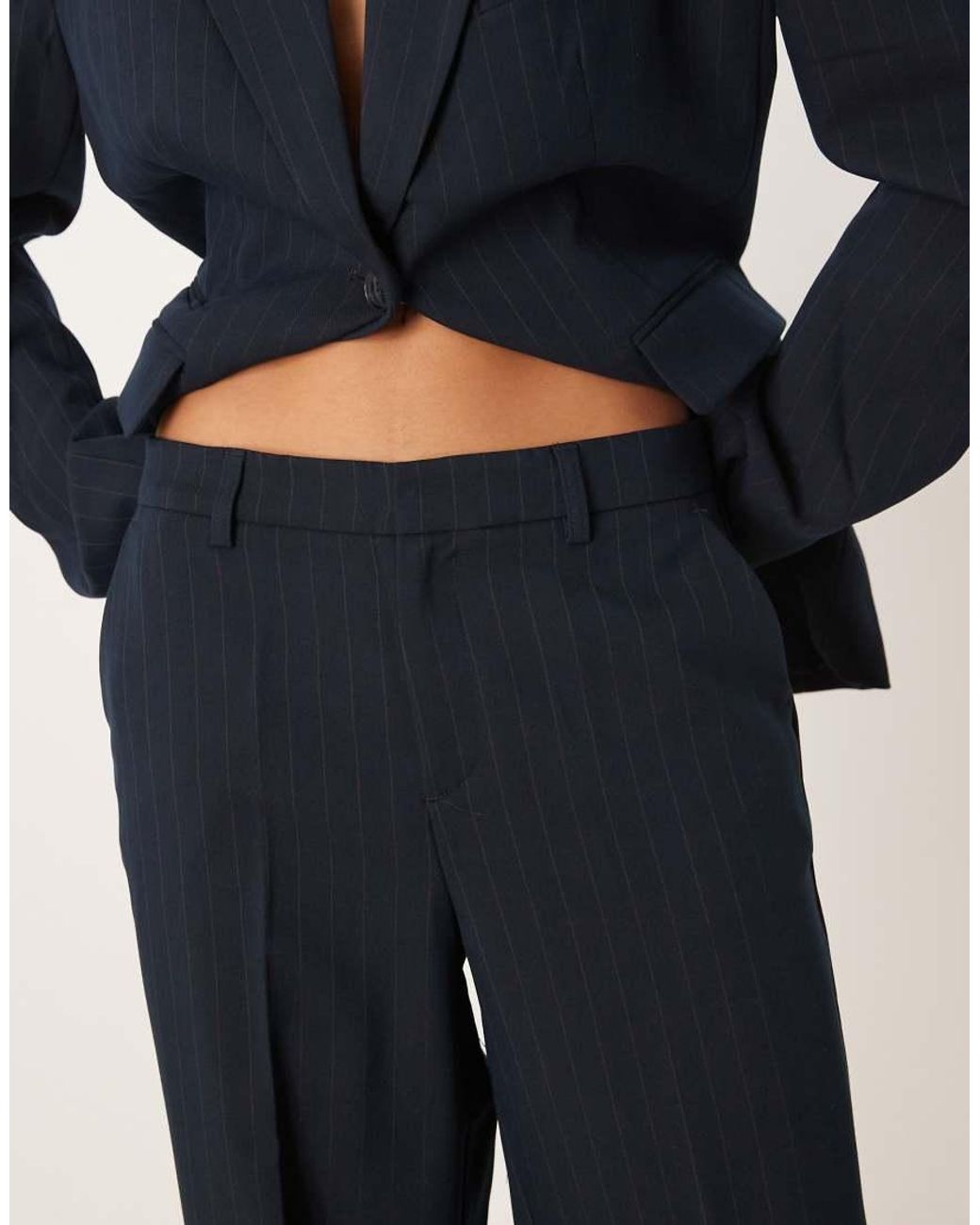 Gina Tricot Blue Co-ord Mid Waist Straight Trousers