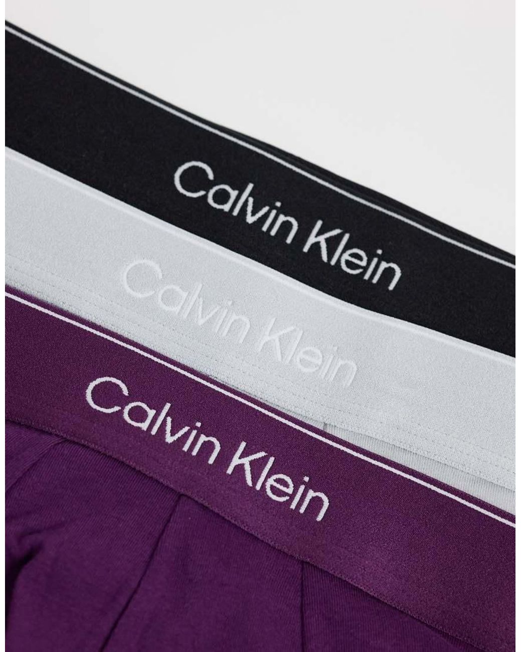 Calvin Klein Purple Icon Cotton Stretch 3 Pack Hipster Briefs for men