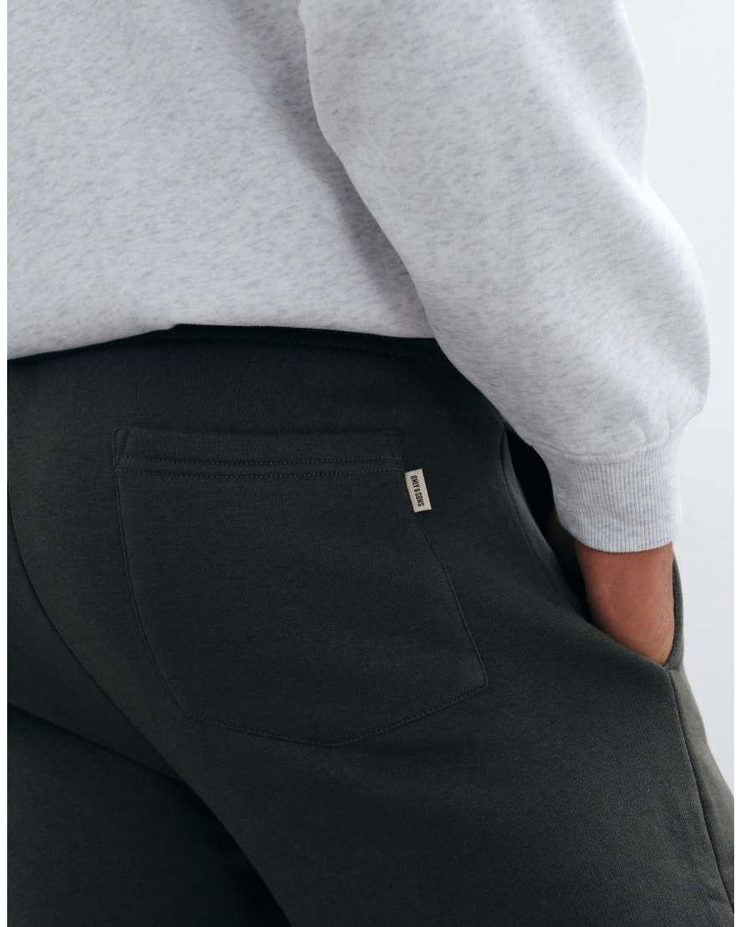 Only & Sons White Cuffed joggers for men