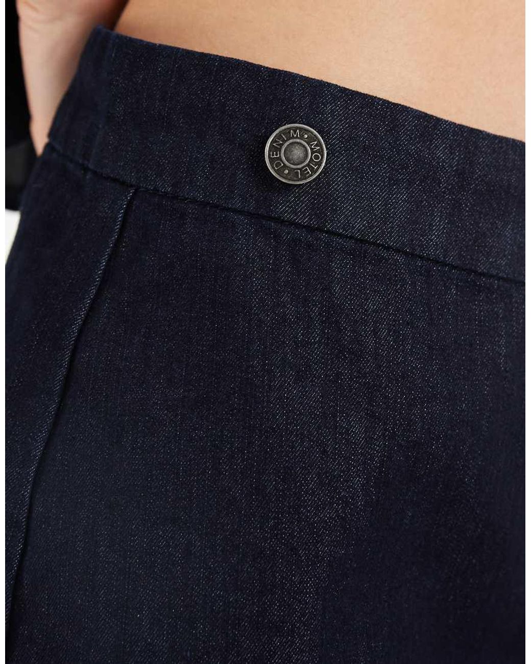 Motel Blue Alita Mini Denim Shorts With Buttons