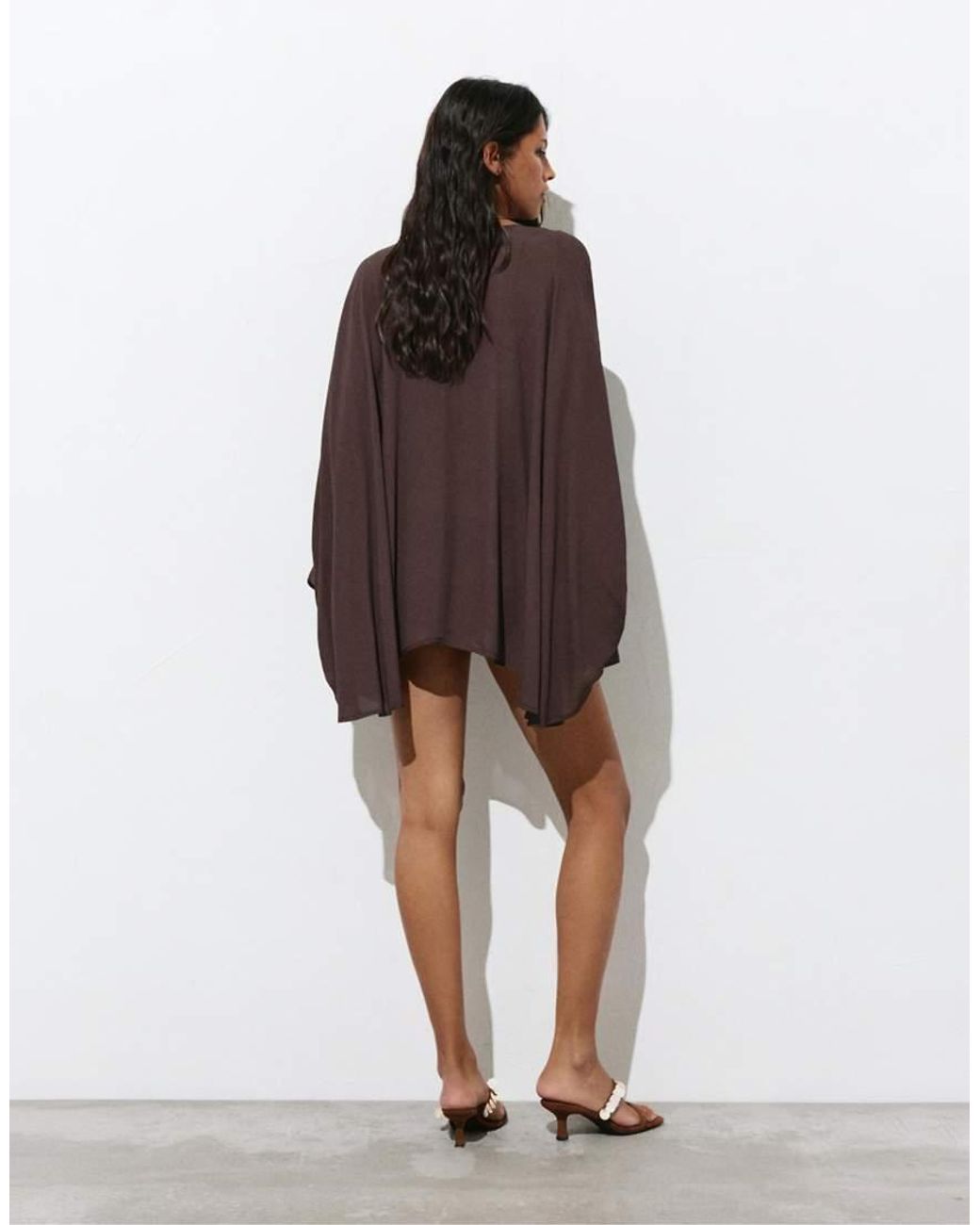 Pull&Bear Brown Fluid Cape Jacket