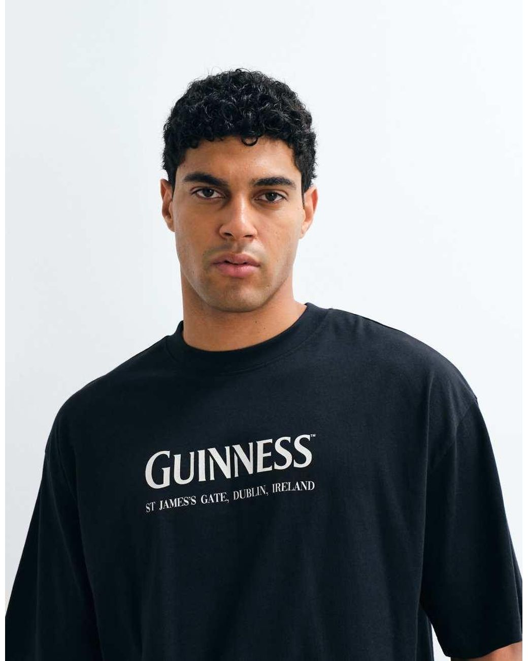 ASOS Blue Oversized Tee With Guinness Print for men