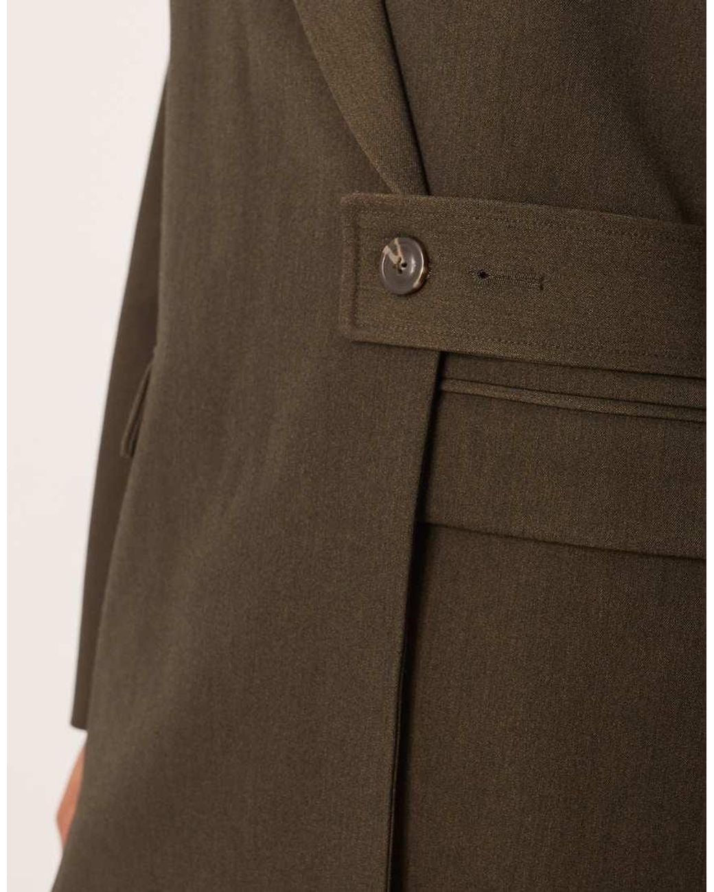 ASOS Brown Curve Relaxed Blazer With Belt Detail