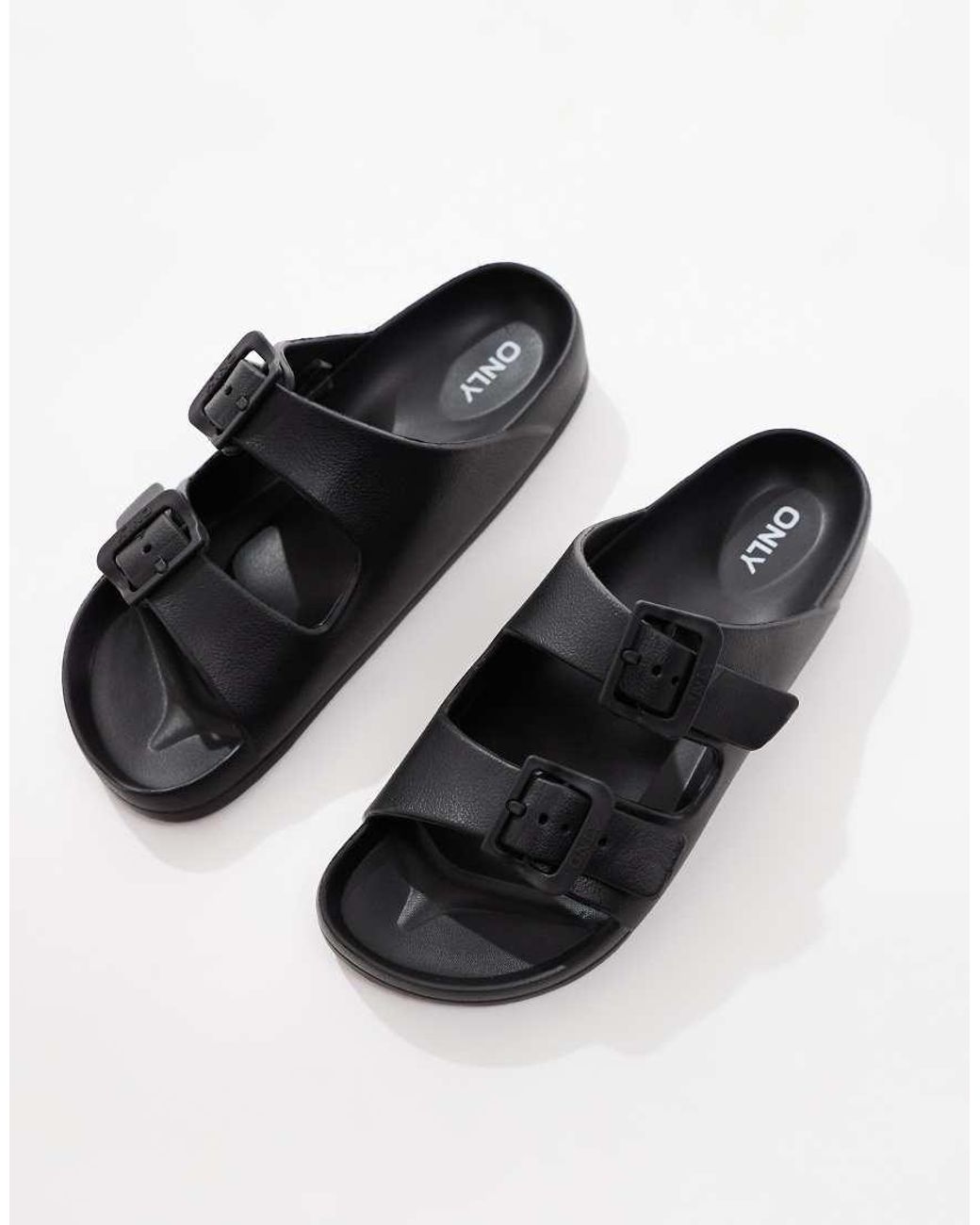 ONLY Black Double Strap Sandal