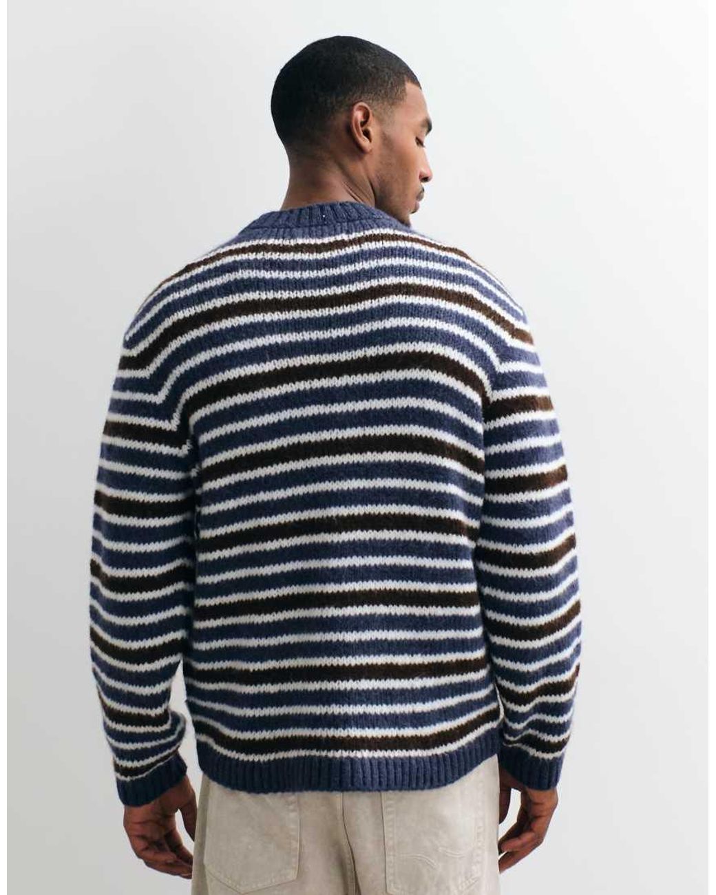Jack & Jones Blue Oversized Knit Jumper for men