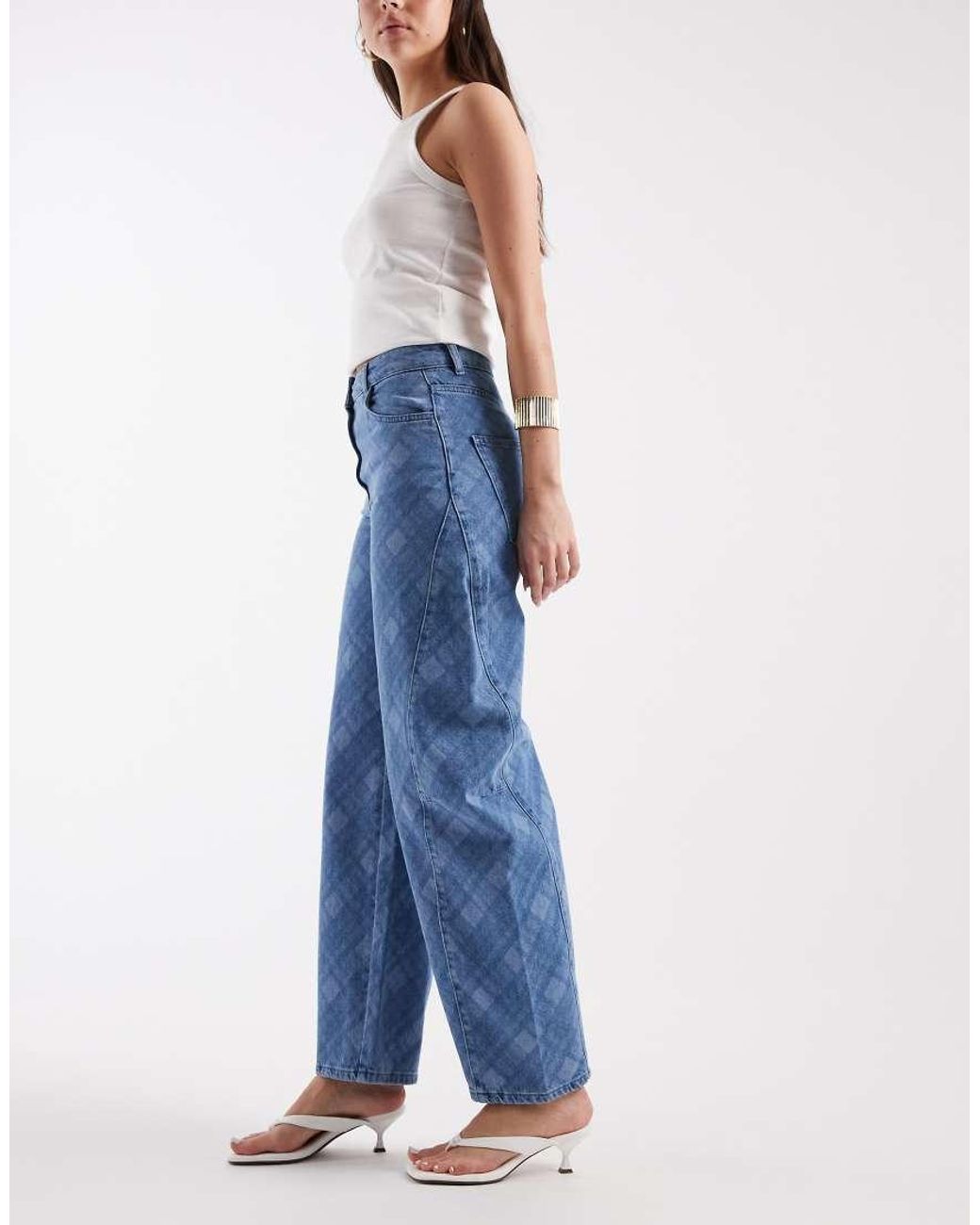 ASOS Blue High Rise Barrel Jean