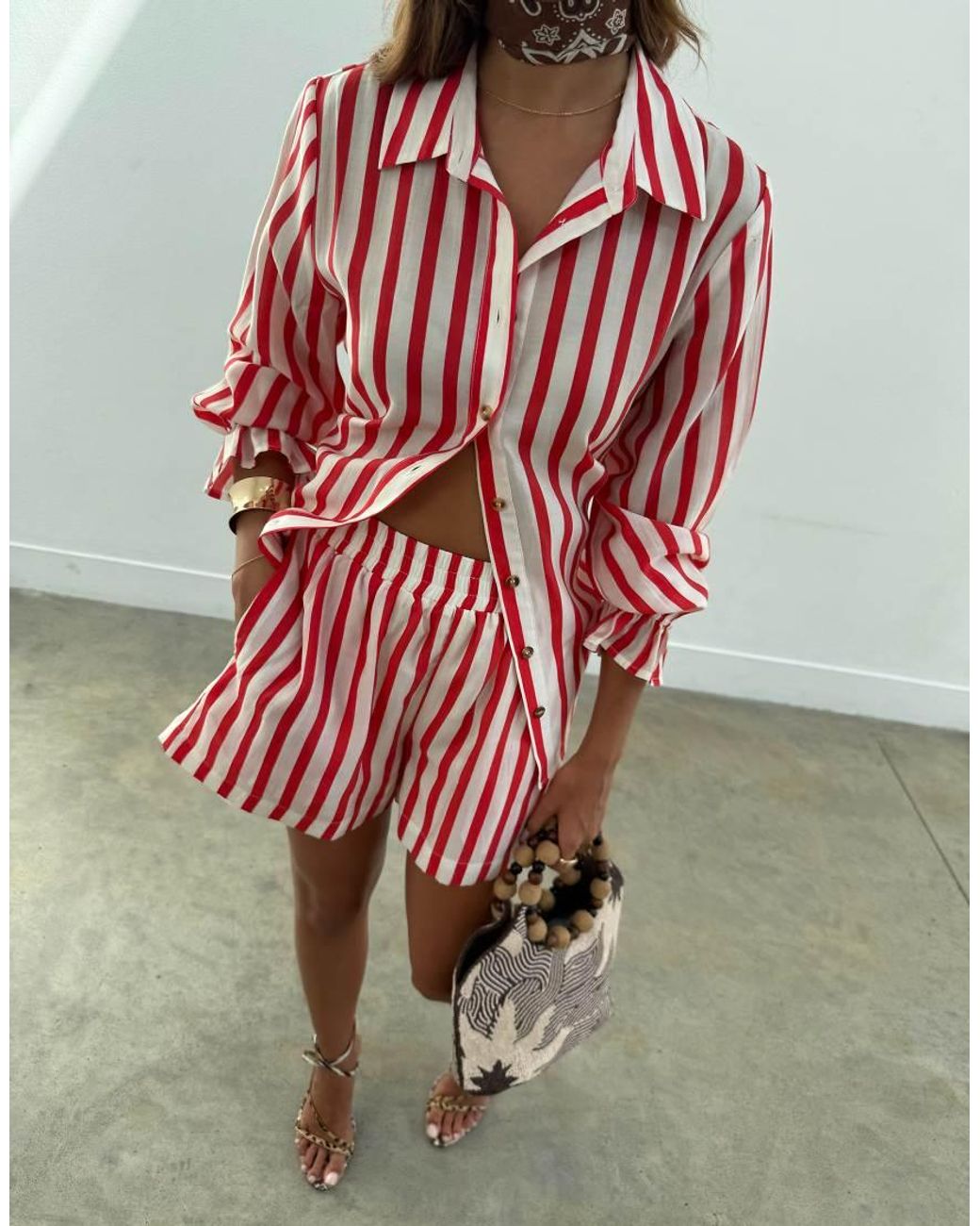Never Fully Dressed Red Tie Back Shirt Co-Ord