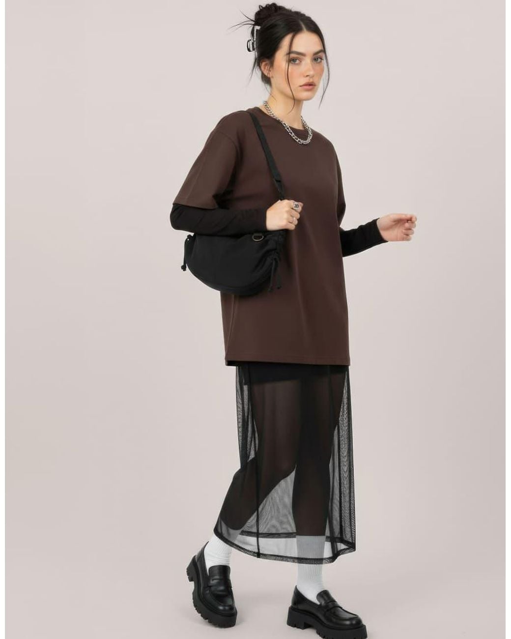 HYPEDROP Brown Short-Sleeved T-Shirt