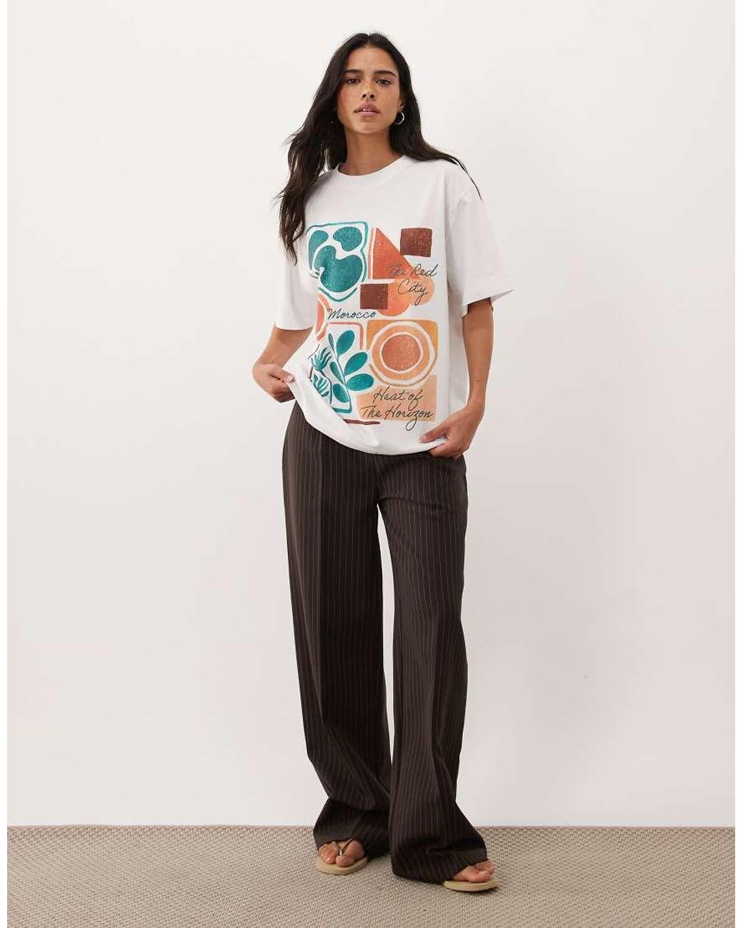ASOS White Oversized T-Shirt With Morocco Abstract Graphic
