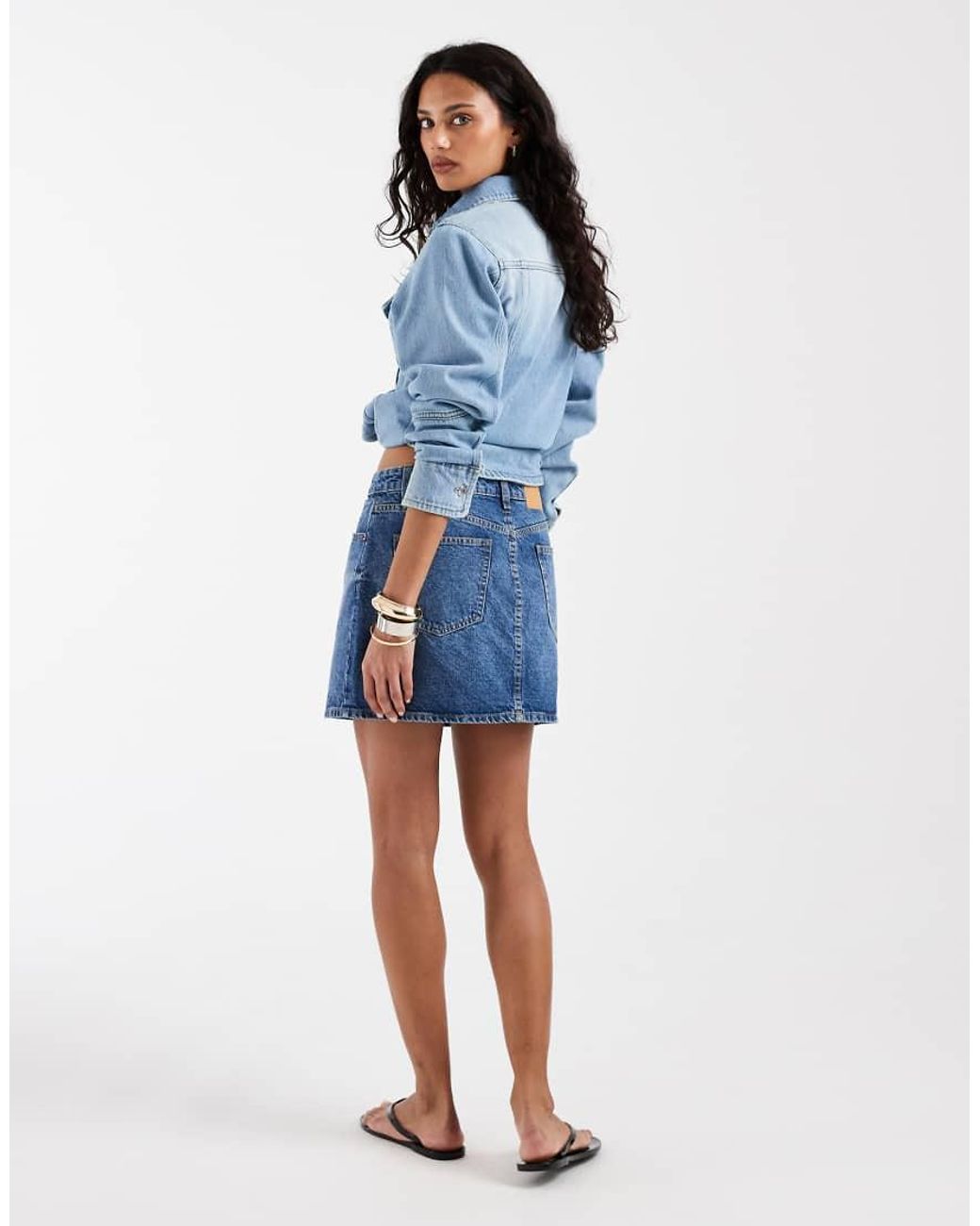 ASOS Blue High Waisted Mini Skirt