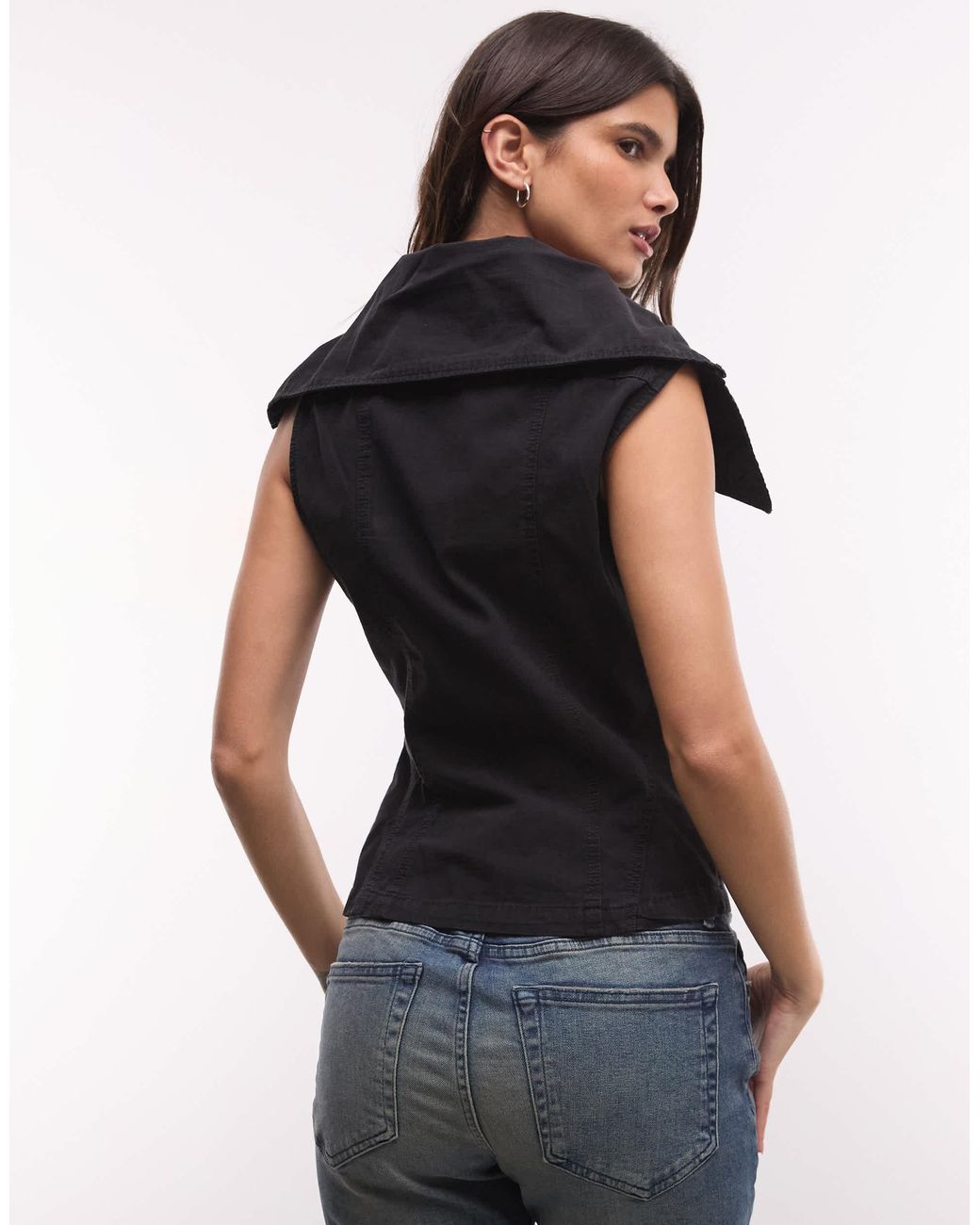 Weekday Black Funnel Neck Top