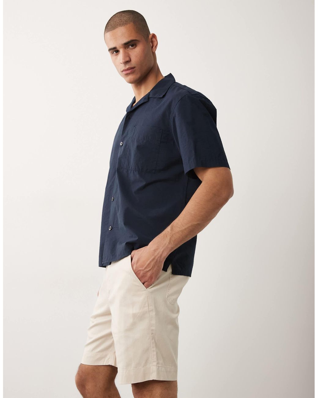 Short à taille élastique - crème SELECTED pour homme en coloris Blue