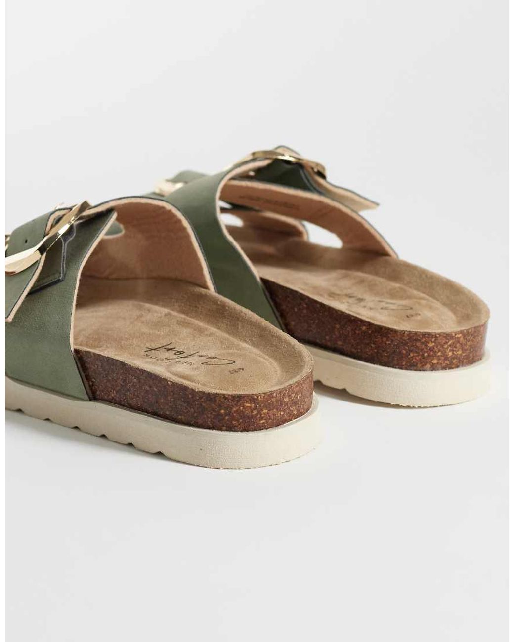 New Look Green Double Strap Sandal With Buckles